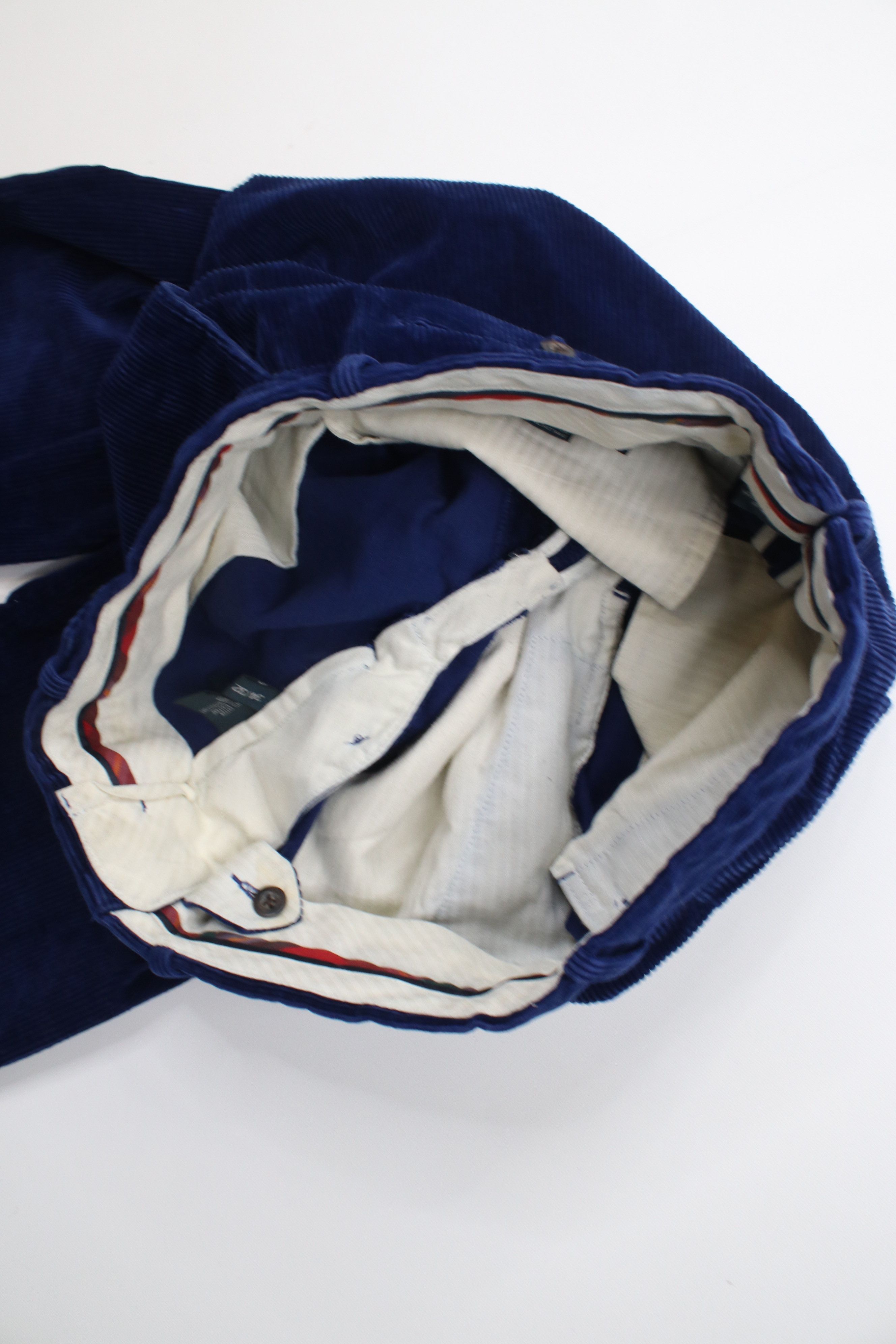 Polo Ralph Lauren Vintage 90s Ralph Lauren Thick Wide Leg Corduroy Pants Blue Size US 34 / EU 50 - 9 Thumbnail