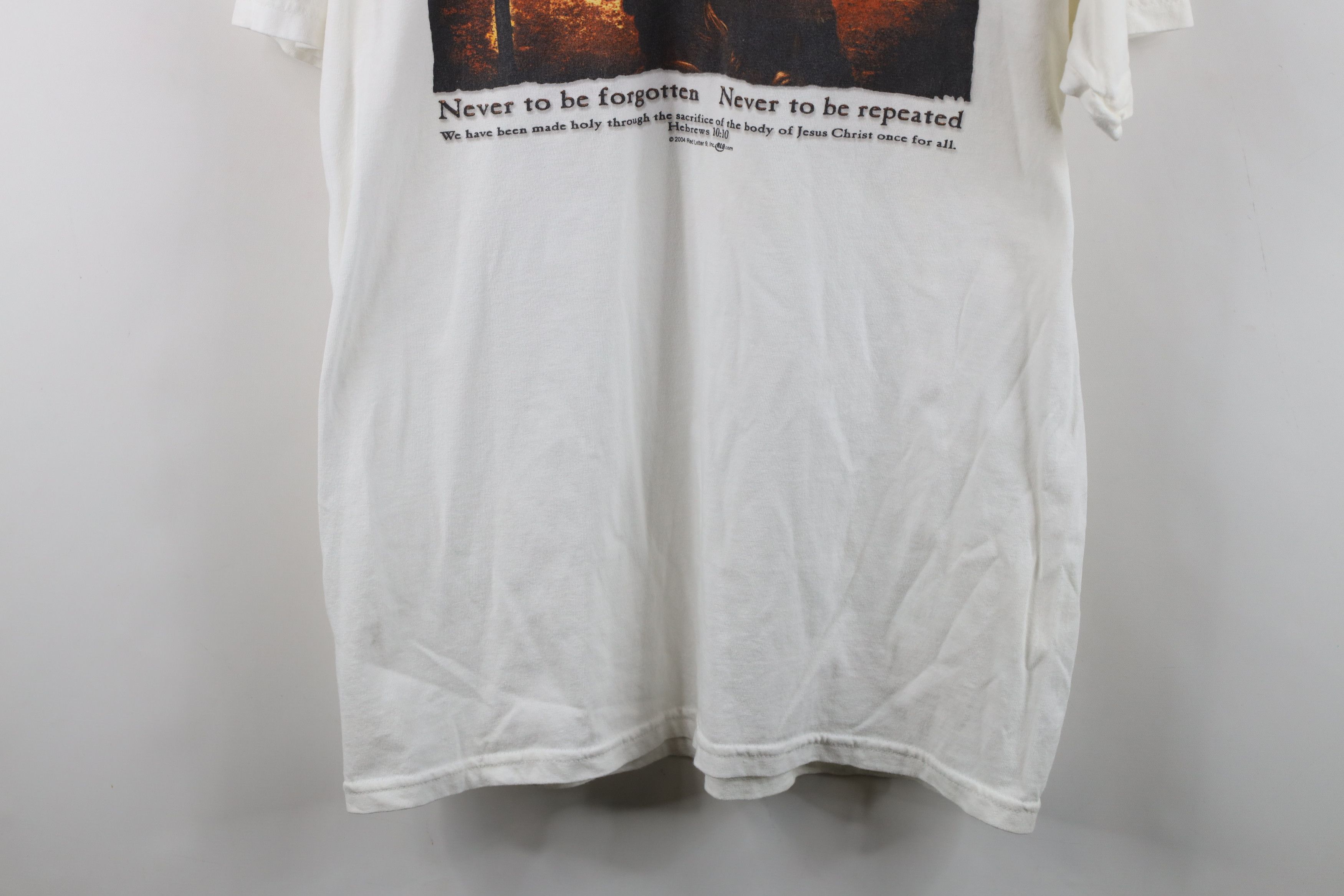 Vintage Vintage Y2K 2004 His Passion Jesus Cross T-Shirt White Size US L / EU 52-54 / 3 - 3 Thumbnail