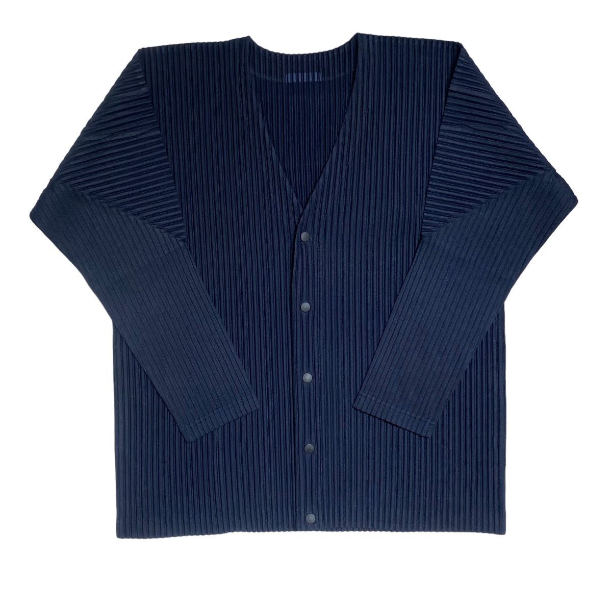 image of Issey Miyake Homme Plisse Basic Navy Cardigan, Men's (Size XL)