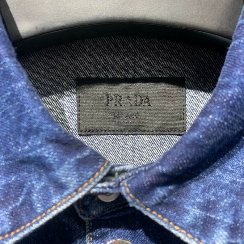 Prada Prada Triangle logo denim short sleeves 2502-Nextarrow Size US XL / EU 56 / 4 - 4 Thumbnail