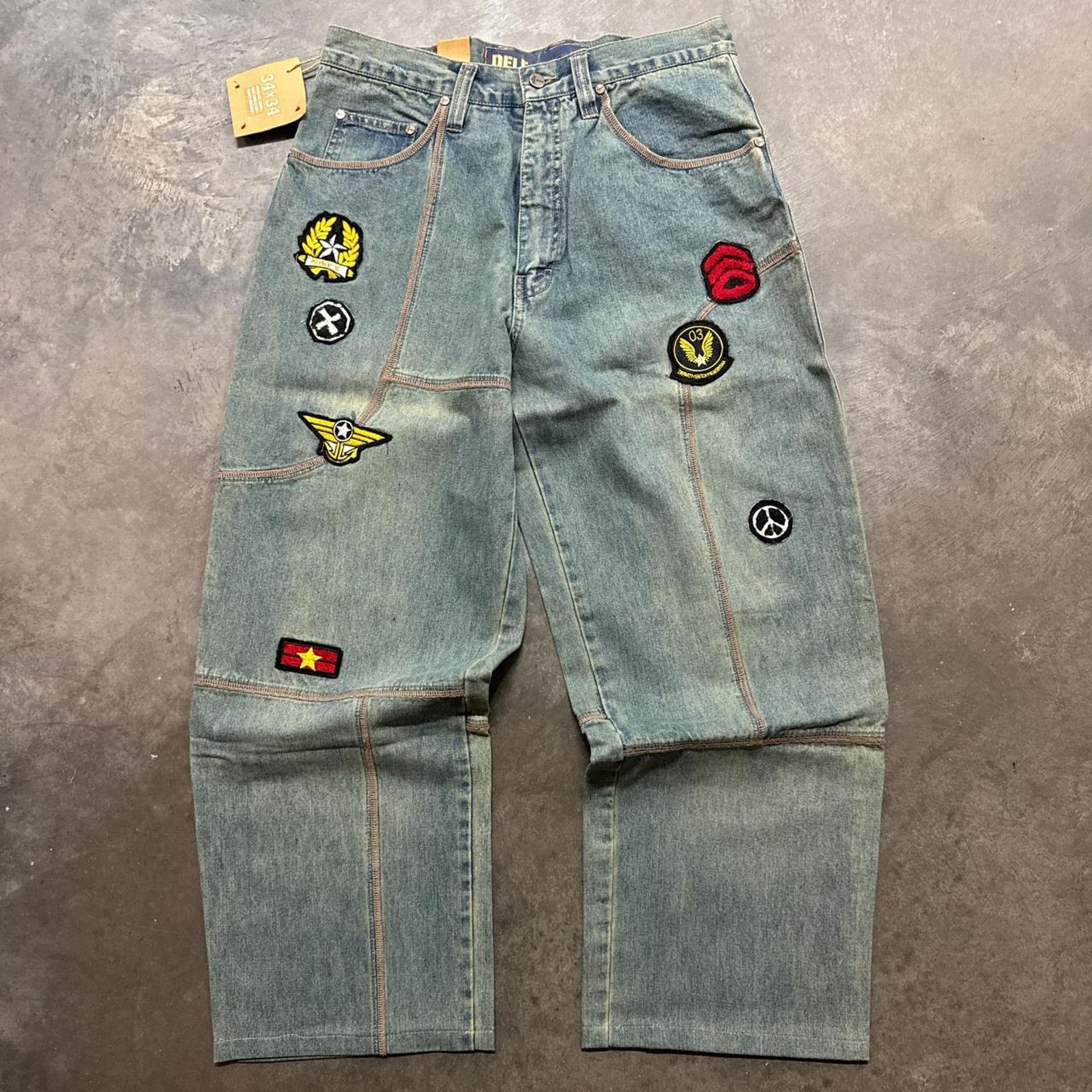 Vintage Vintage Y2K 90s Grunge Skater Cyber Dead Stock Baggy Jeans Size US 34 / EU 50 - 1 Thumbnail