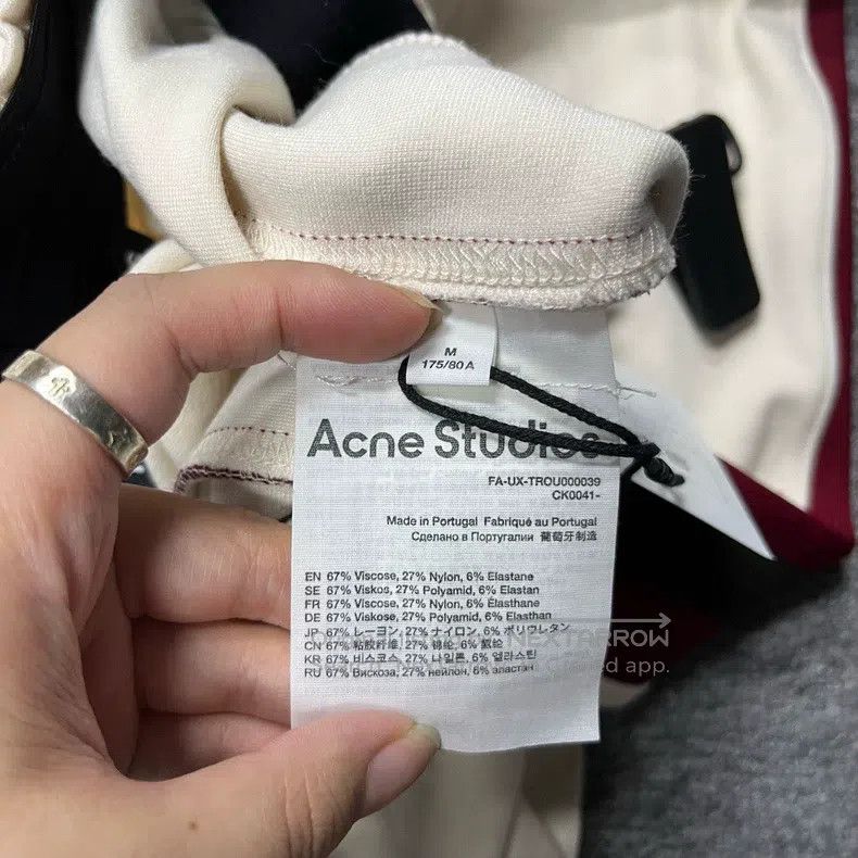 Acne Studios Acne Studios size M White and Red Color Block Pattern Print Size US 30 / EU 46 - 3 Thumbnail