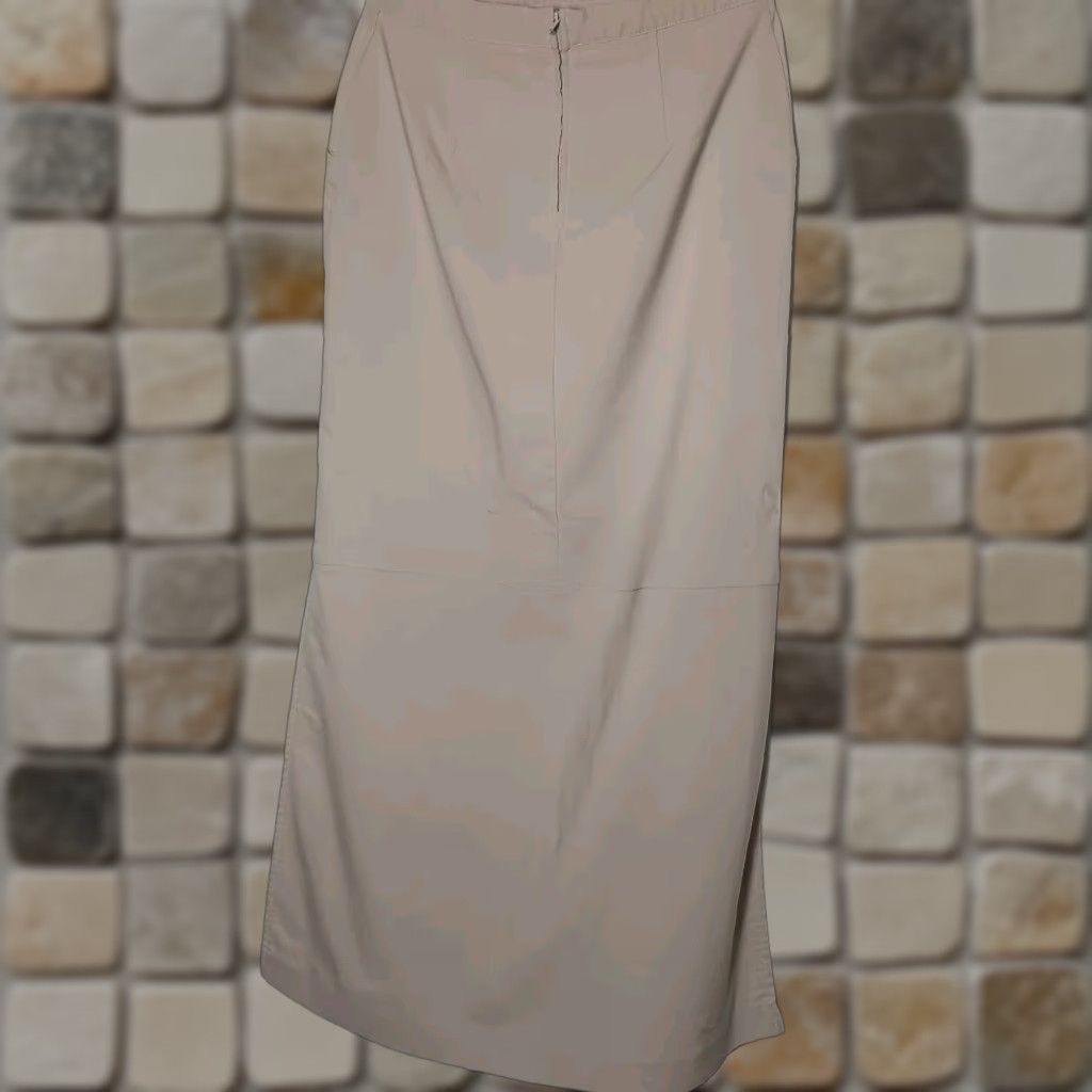 Vintage VINTAGE First Option Skirt Long A-Line 8 Women Brown Beige Stretch Polyester Rayon Spandex Minimalist Natural Slim Size 30" / US 8 / IT 44 - 1 Thumbnail
