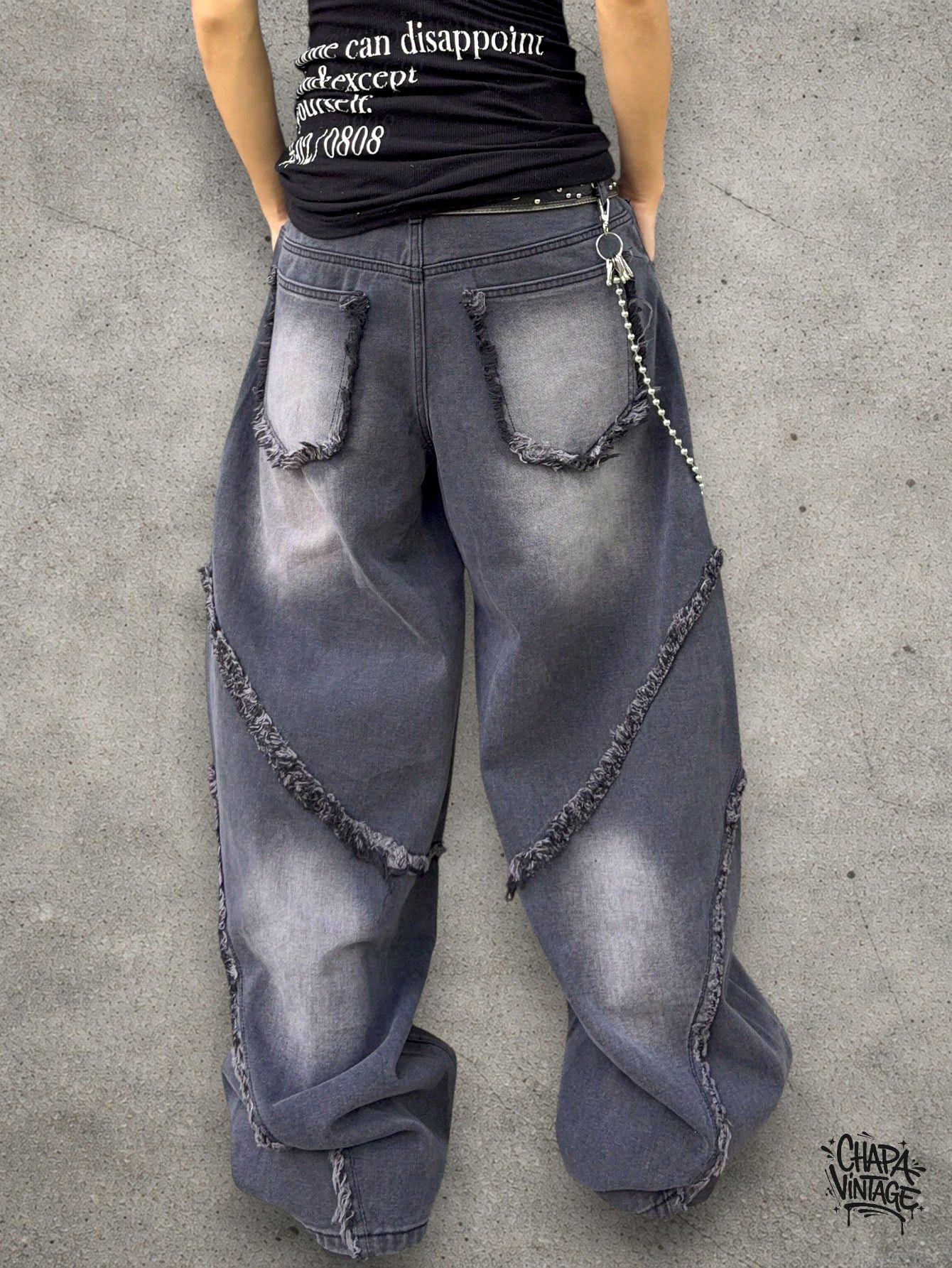 Japanese Brand Distressed washed gray jeans Size US 32 / EU 48 - 4 Thumbnail
