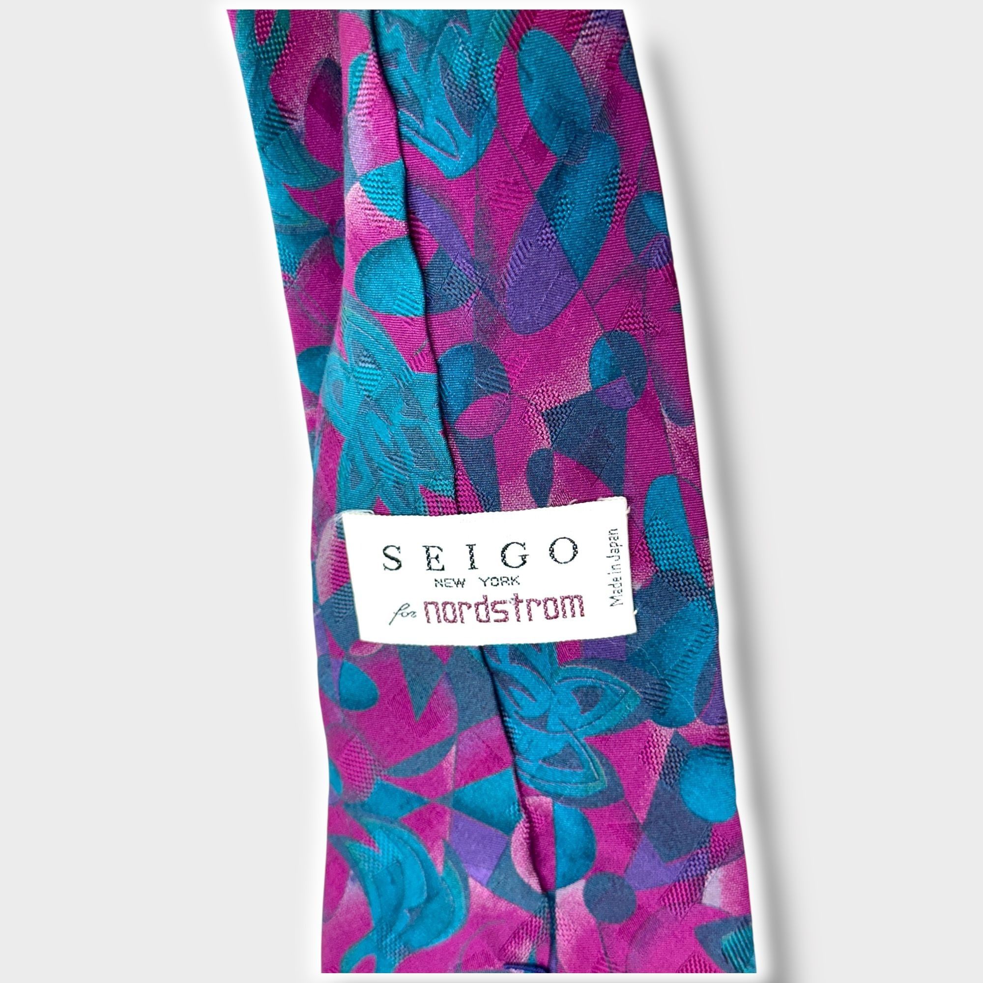 Other Vintage Seigo for Nordstrom Mens Necktie 100% Silk Made in J Size ONE SIZE - 3 Thumbnail