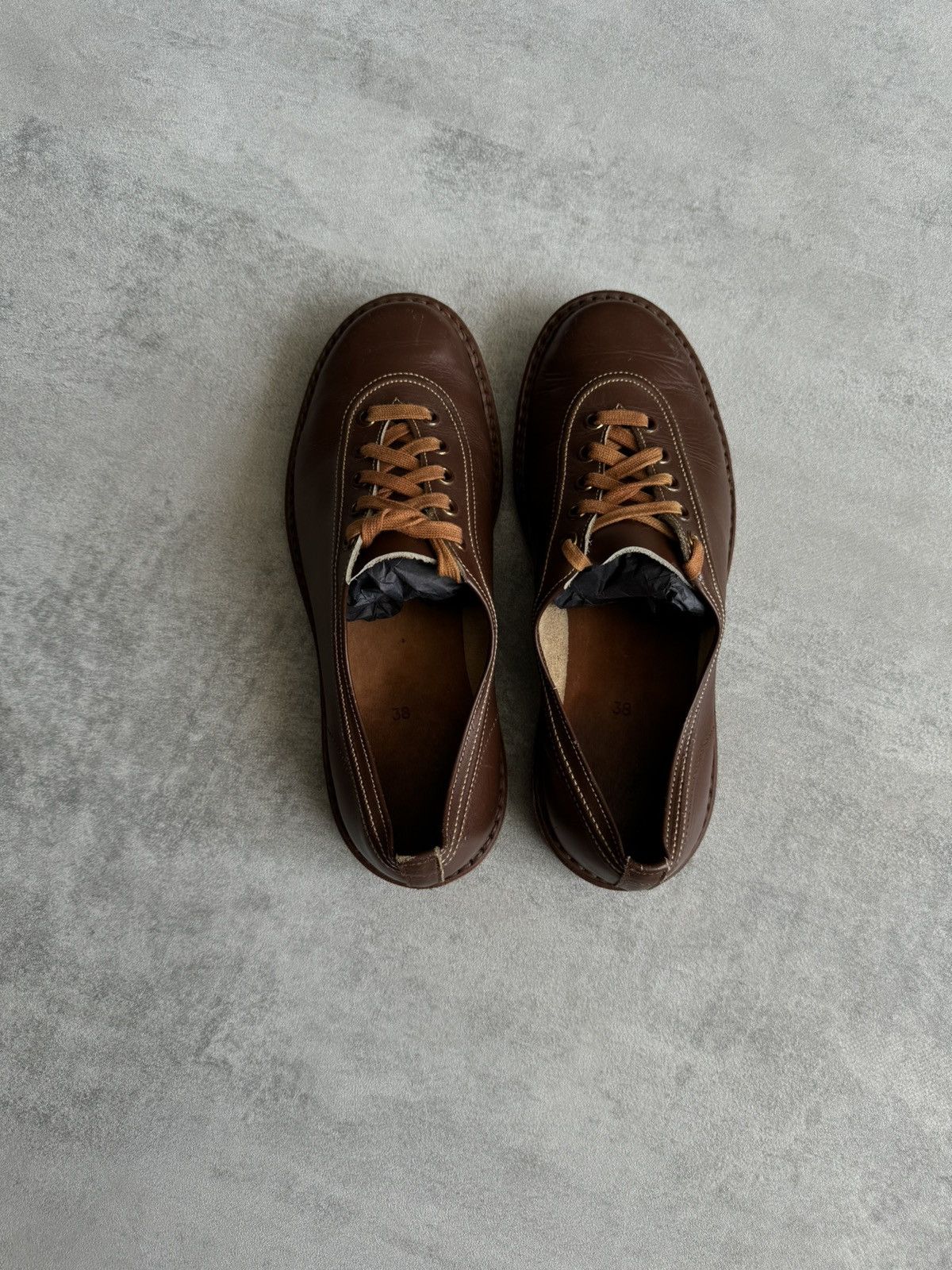 Other leather derby shoes, Handmade brown casual low top size 38 Size US 8 / IT 38 - 4 Thumbnail