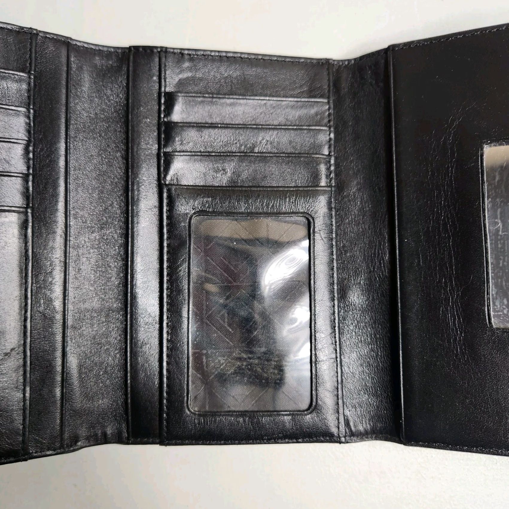 Anne Klein Anne Klein Wallet Womens Black Canvas/Vegan Leather Tri-Fold Size ONE SIZE - 6 Thumbnail