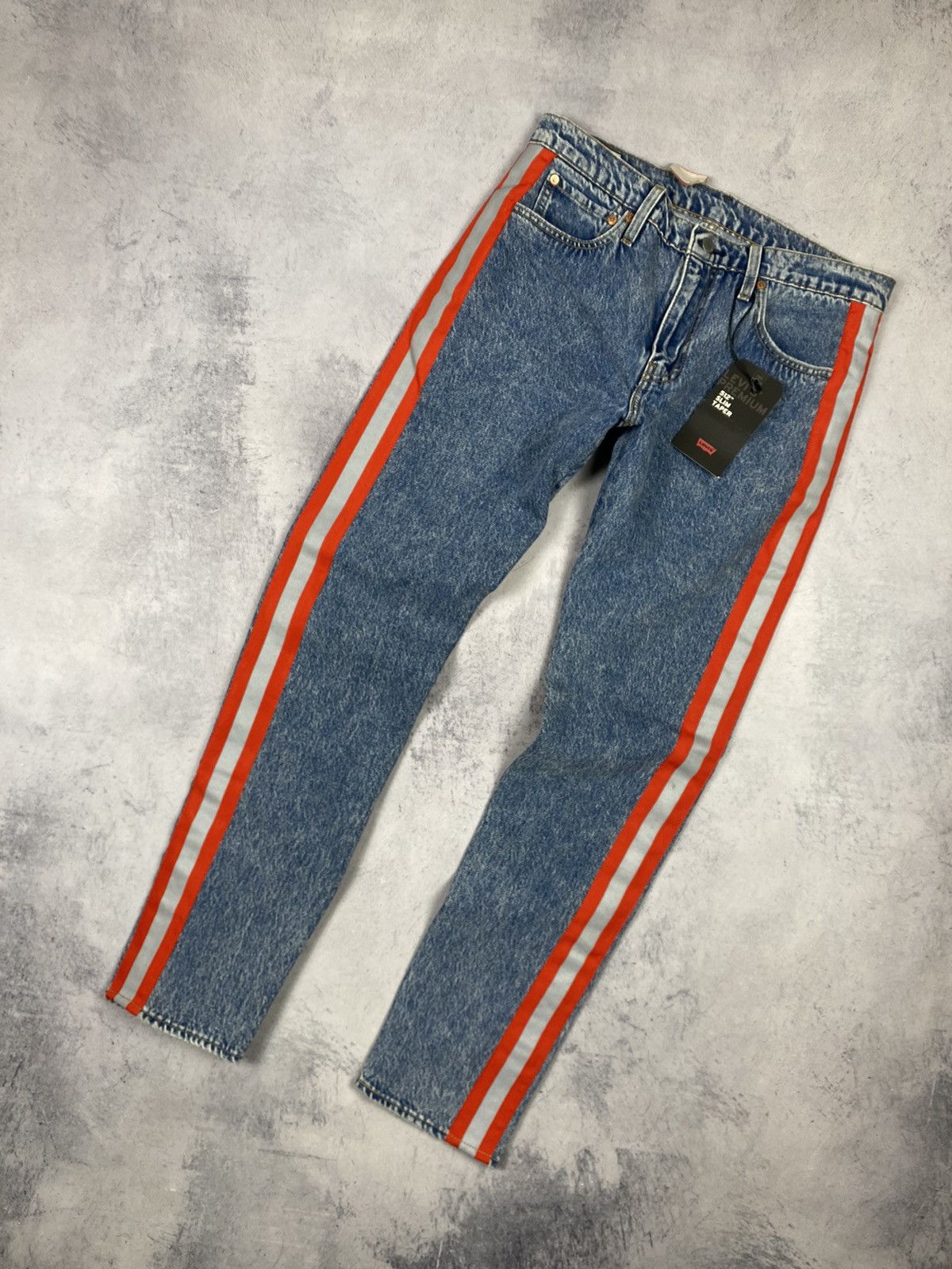 Designer × Levi's Levis 512 Premium San Francisco Reflective Wash Denim Jeans Size US 33 - 1 Thumbnail
