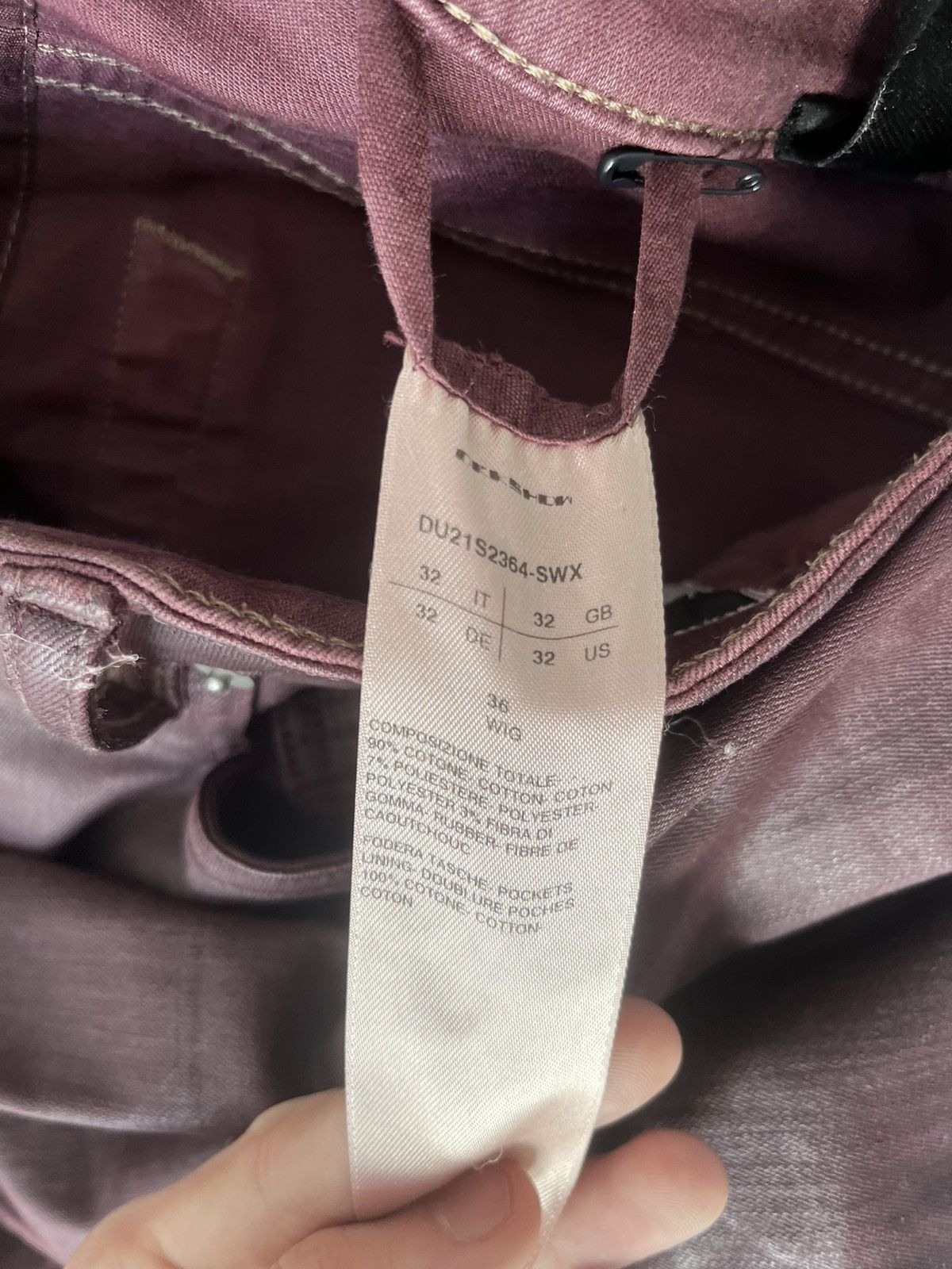 Rick Owens Brushed Red Wax Rick Denim Size US 30 / EU 46 - 3 Thumbnail