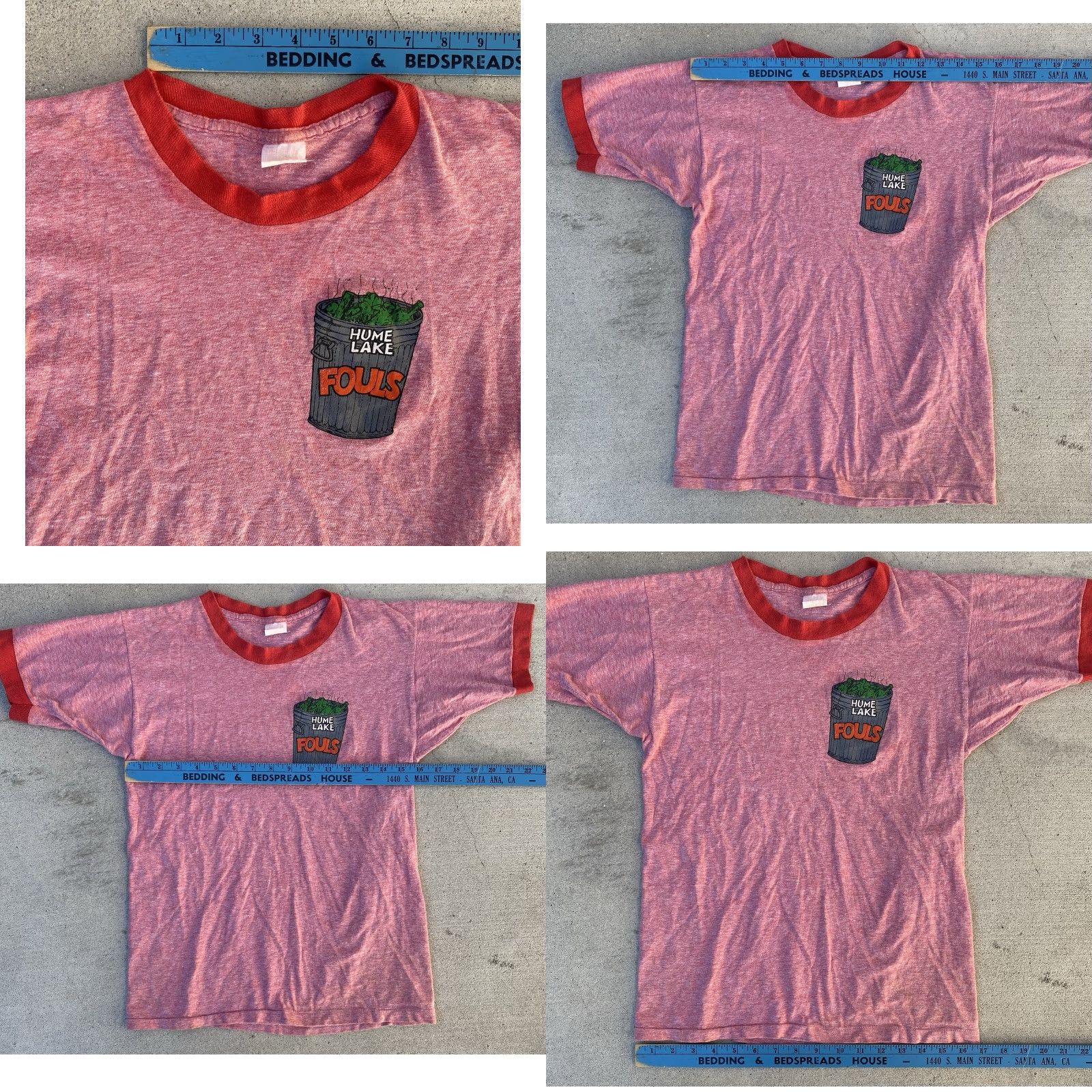Vintage VINTAGE Hume Lake Fouls Ringer Tee T Shirt Trash Can Graphics Worn 70s 80s Size US S / EU 44-46 / 1 - 10 Thumbnail