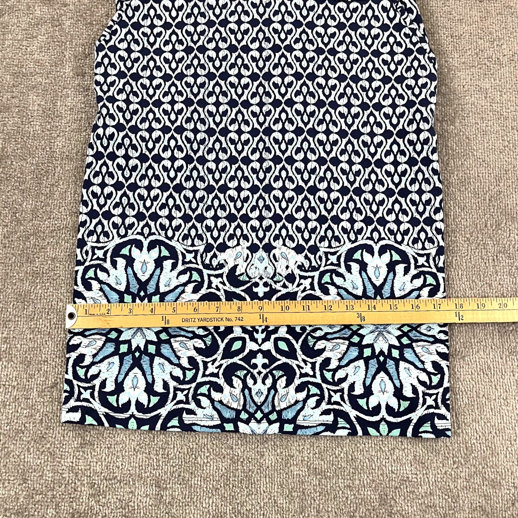 J.McLaughlin J. McLaughlin Dress Women Medium Blue Abstract 37" Shift Catalina Stretch Pockets Size M / US 6-8 / IT 42-44 - 6 Thumbnail