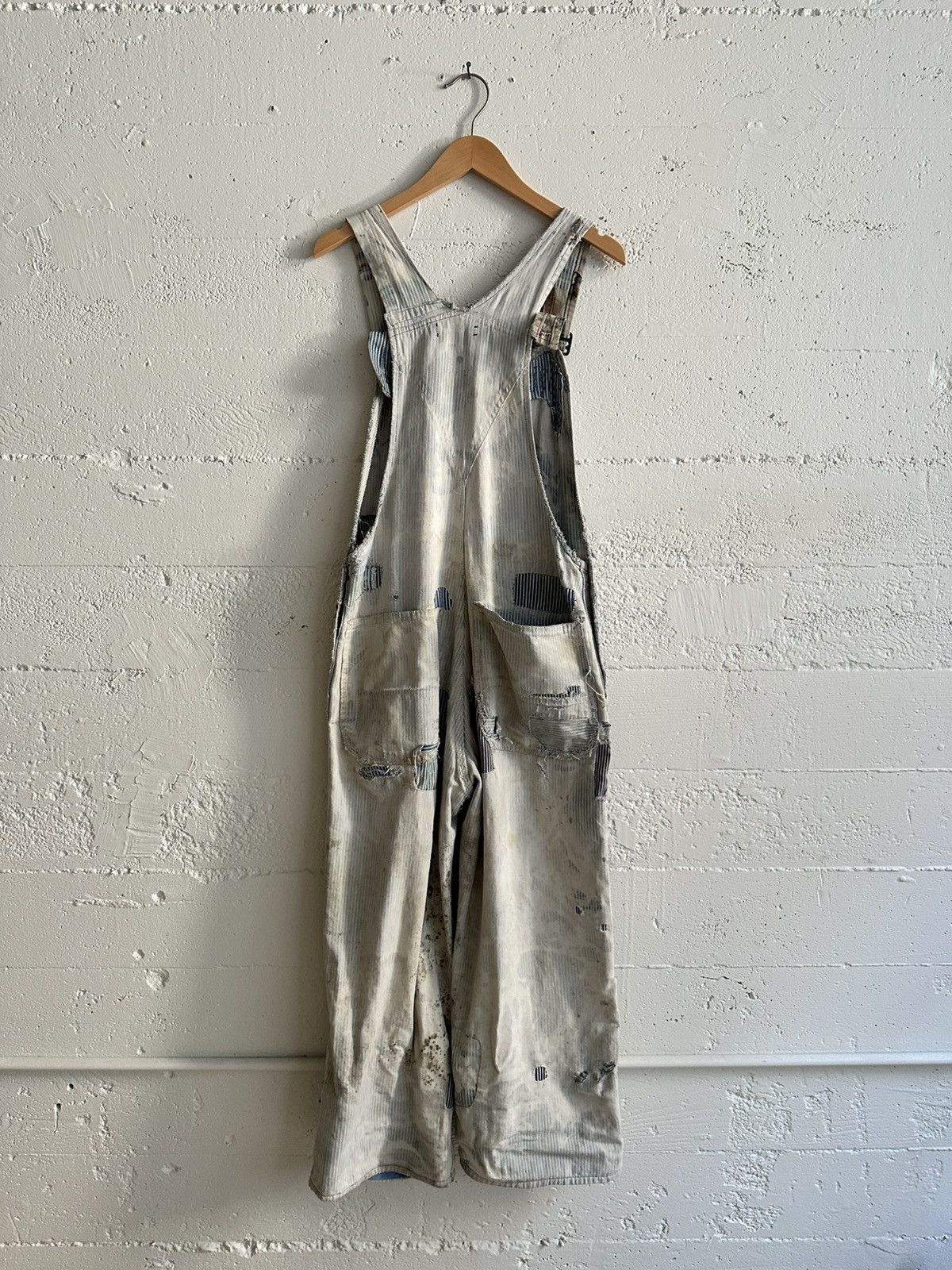 Original Montgomery × Vintage True Vintage Overalls 1940’s~50’s Thrashed and Patched Size US 29 - 9 Thumbnail