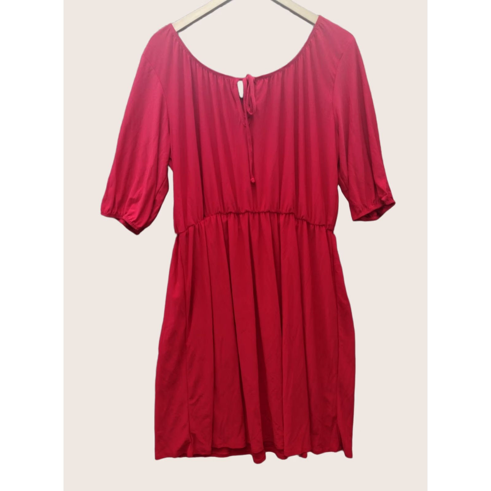 Vintage Star Vixen Blouson Dress Women Peasant Midi Boat Neck Red 1X Size XL / US 12-14 / IT 48-50 - 1 Thumbnail