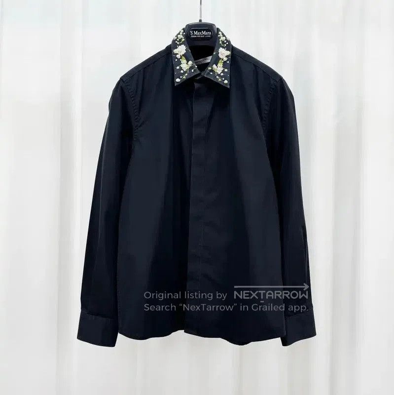 Givenchy Givenchy Black Cotton Floral Long Sleeve Shirt . Size M / US 6-8 / IT 42-44 - 1 Thumbnail