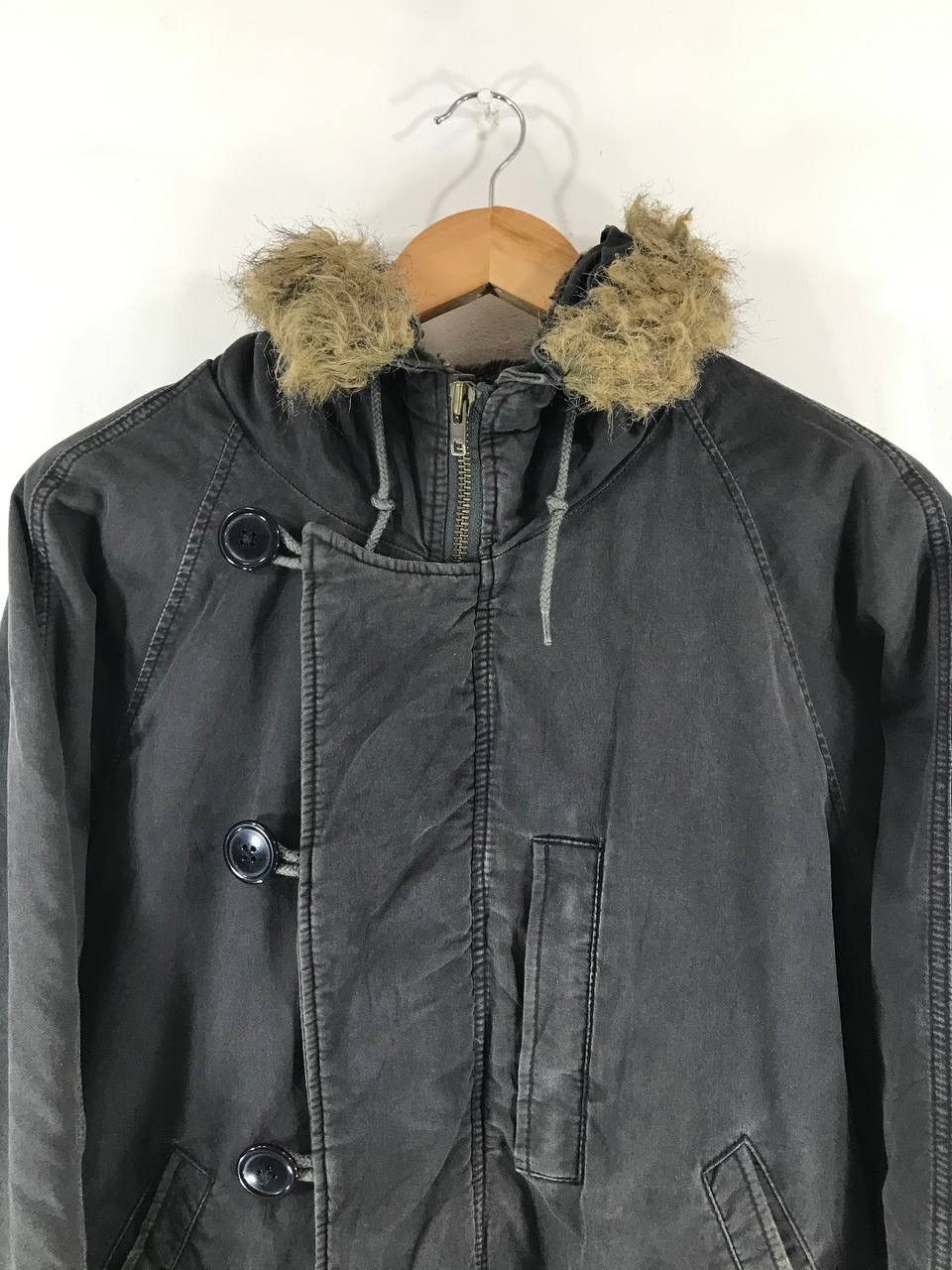 If Six Was Nine Vintage Johnbull Bomber Hooded Mohair Jacket Size US L / EU 52-54 / 3 - 3 Thumbnail