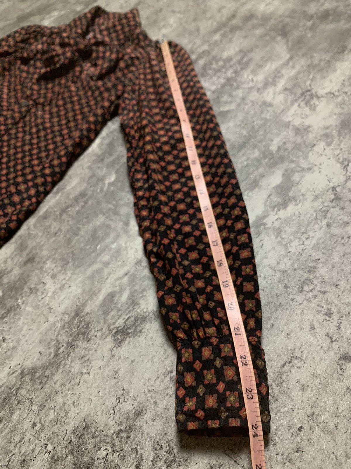 Saint Laurent Paris Vintage 70s Saint Laurent Rive Gauche Blouse Silk Tie Neck Size XS / US 0-2 / IT 36-38 - 14 Thumbnail
