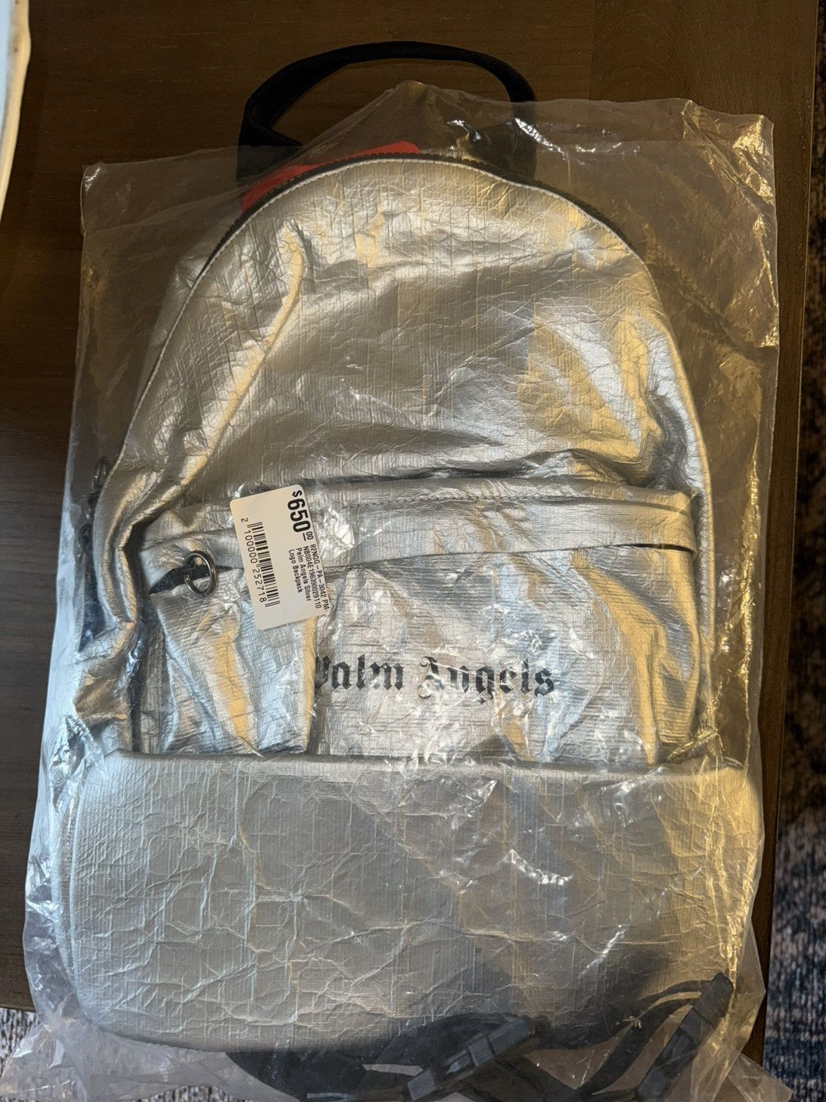 Palm Angels Palm Angels Silver Logo Backpack Size ONE SIZE - 1 Thumbnail