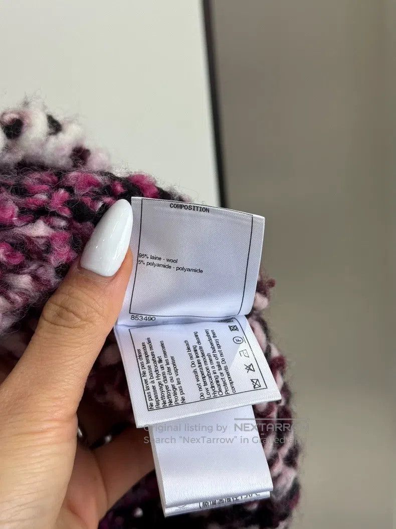 Chanel Chanel 22K thick chain pink striped gradient wool knitted Size XS / US 0-2 / IT 36-38 - 6 Thumbnail
