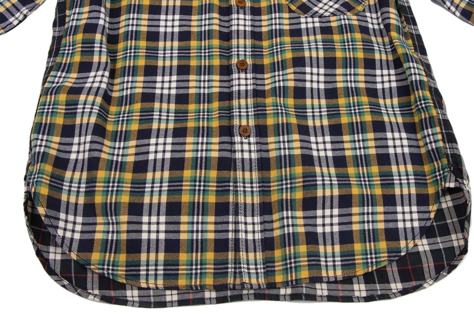 Junya Watanabe Checkered Flannel Shirt in Yellow and Navy, Size XS Size US XS / EU 42 / 0 - 11 Thumbnail