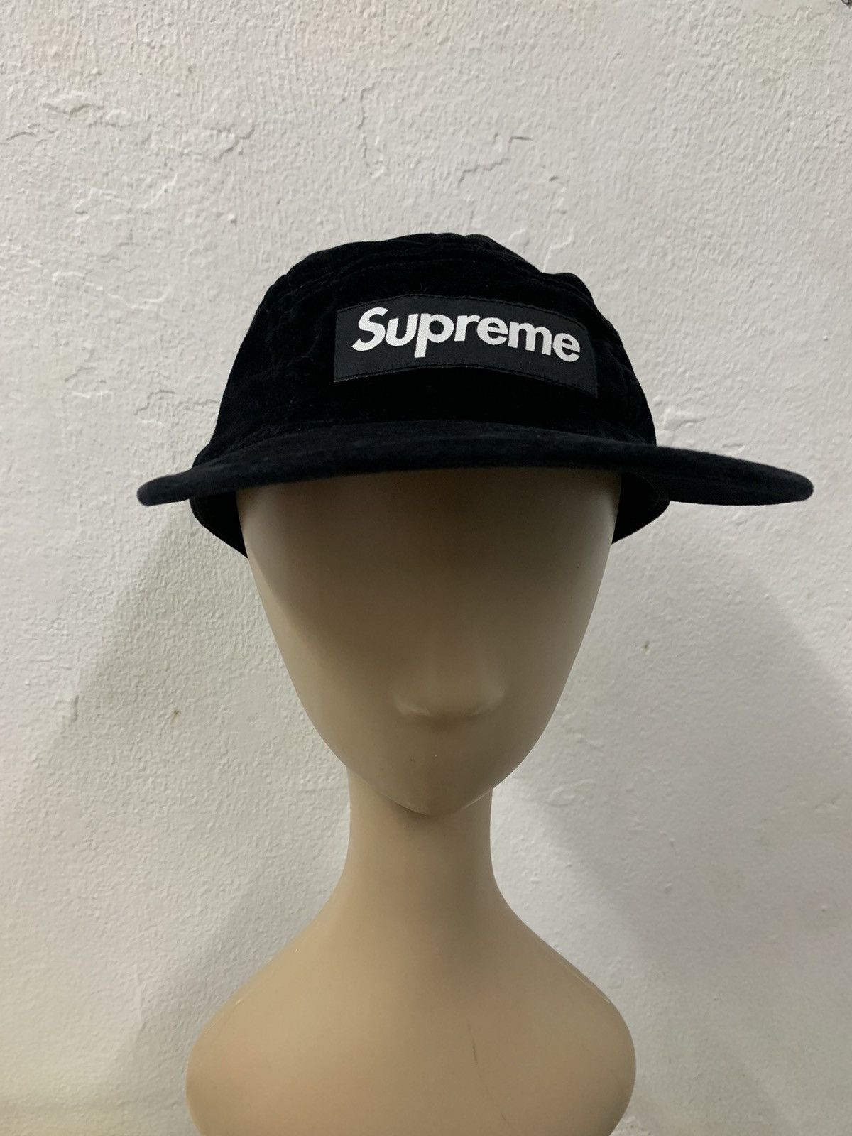 Supreme Supreme Box Logo Velour Suede Hat 5 Panel Size ONE SIZE - 1 Thumbnail