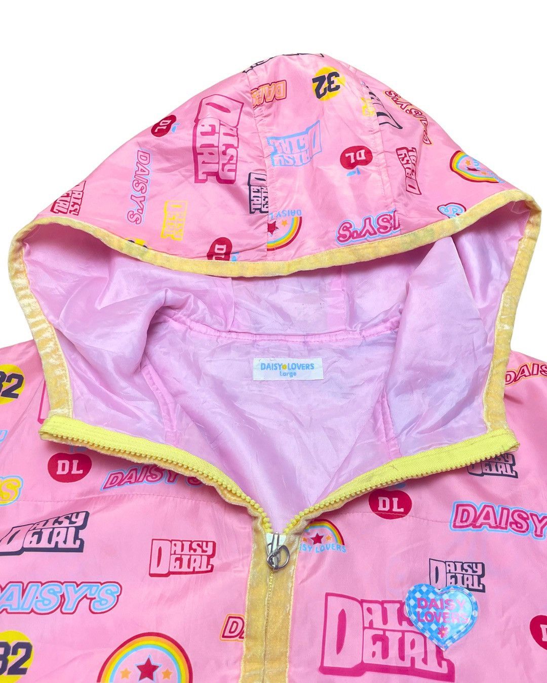 Japanese Brand Daisy Lovers All-Over Print Hooded Windbreaker Size L / US 10 / IT 46 - 3 Thumbnail