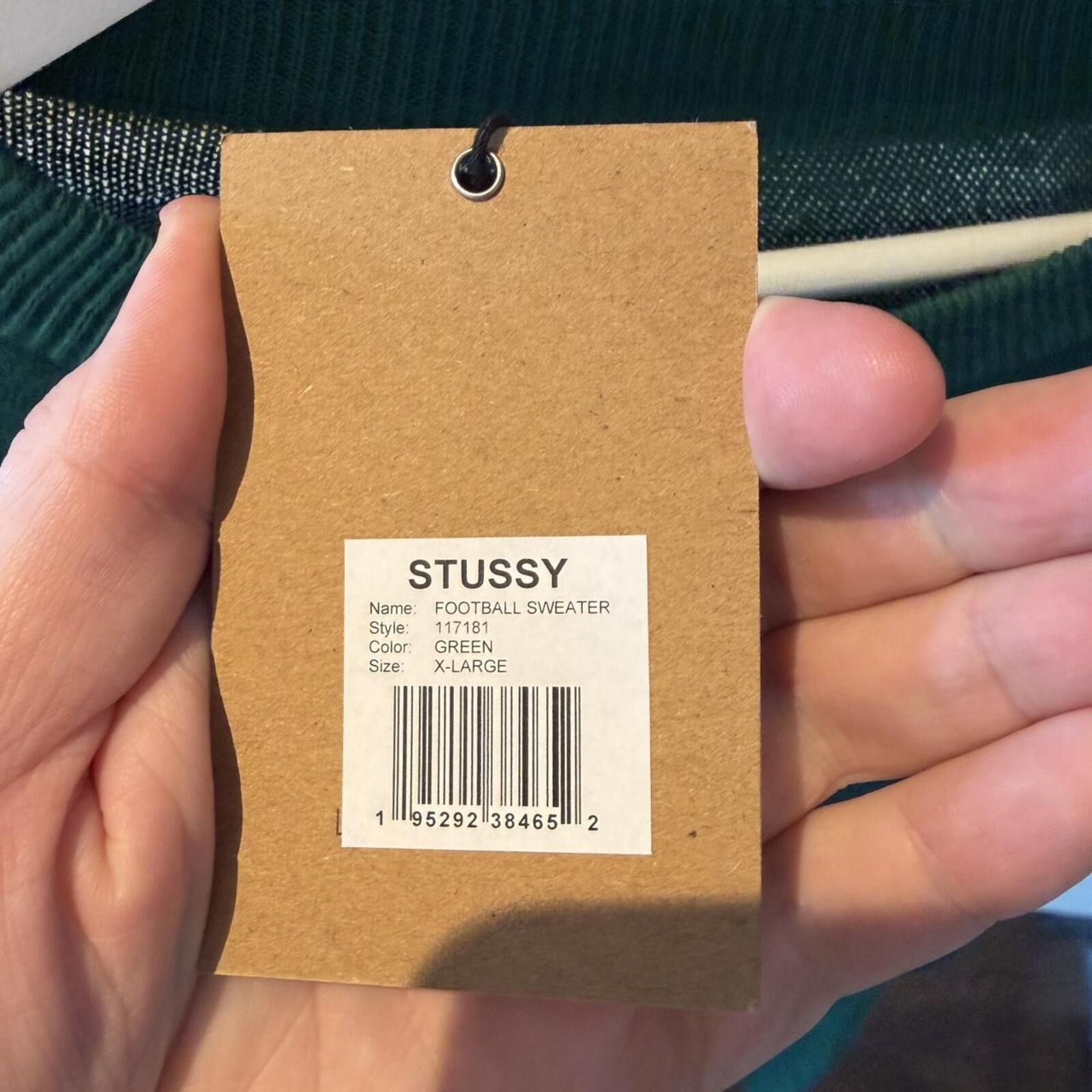 Stussy Stüssy green long sleeve football sweater Size US XL / EU 56 / 4 - 5 Thumbnail