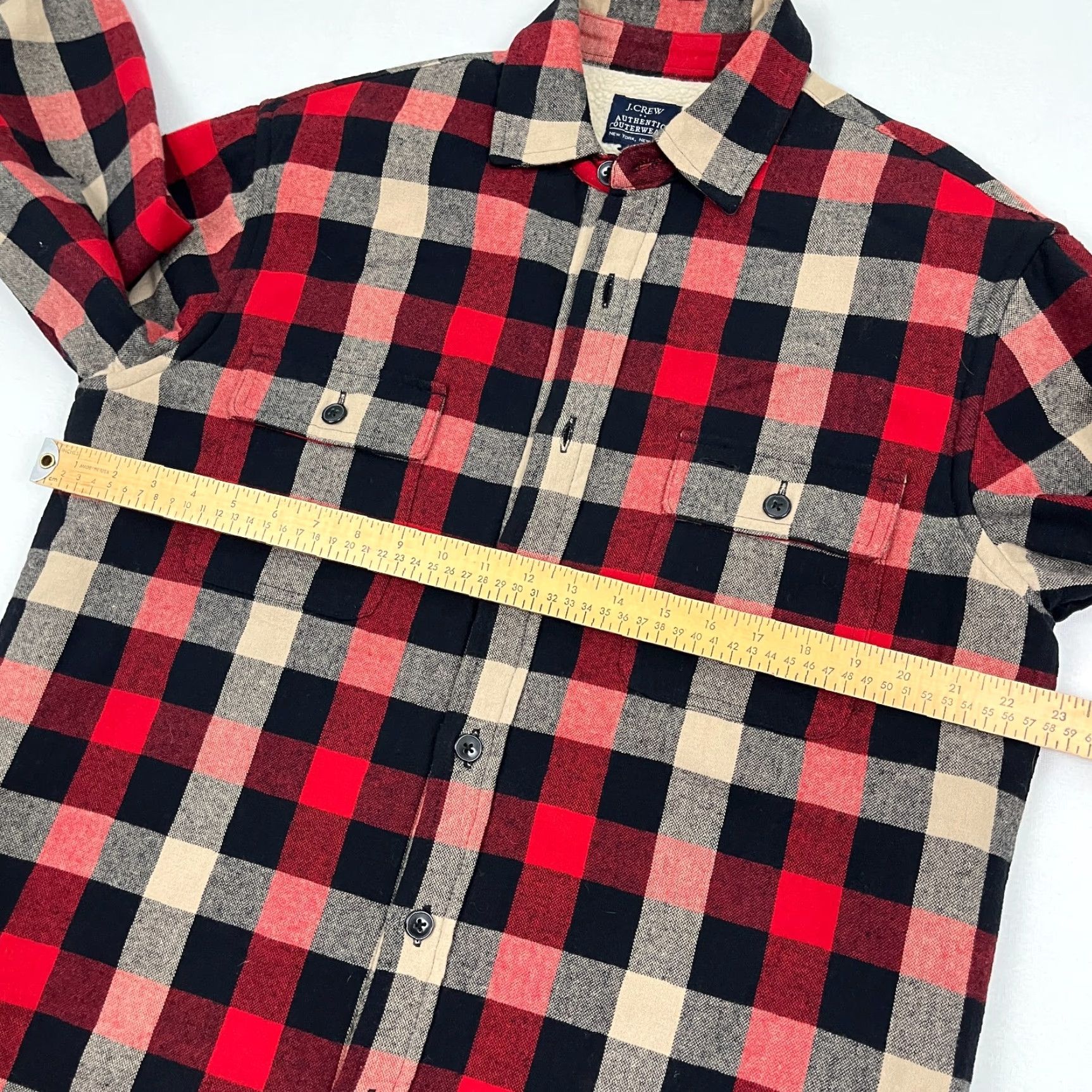 J.Crew VINTAGE J.CREW SHERPA LINED FLANNEL SHIRT JACKET Mens M Plaid Heavy Workwear Shacket L/S Size US M / EU 48-50 / 2 - 4 Thumbnail