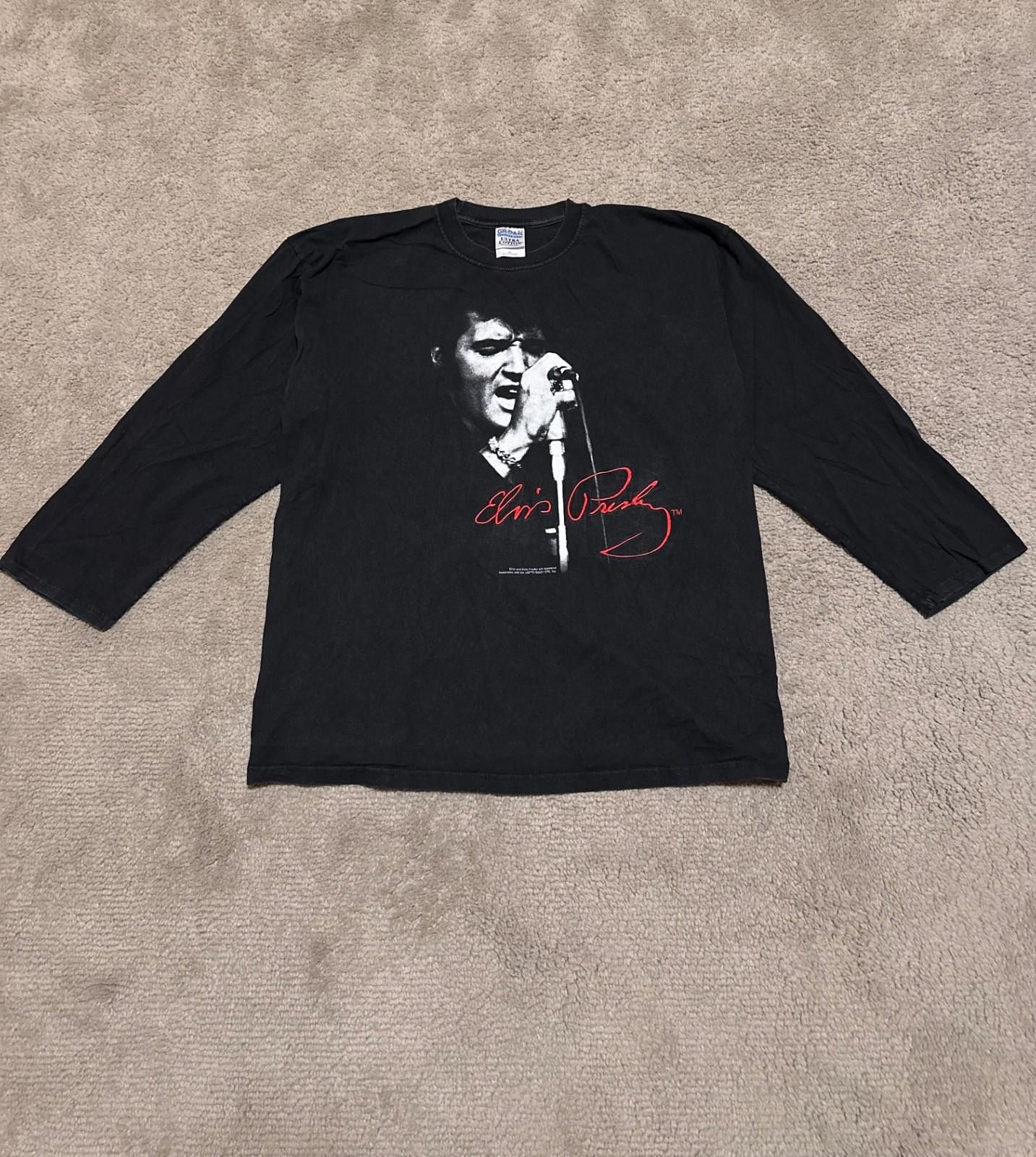 Gildan Band Tees Elvis Presley 2001 00s tee longsleeve t shirt rare Size US XL / EU 56 / 4 - 1 Thumbnail