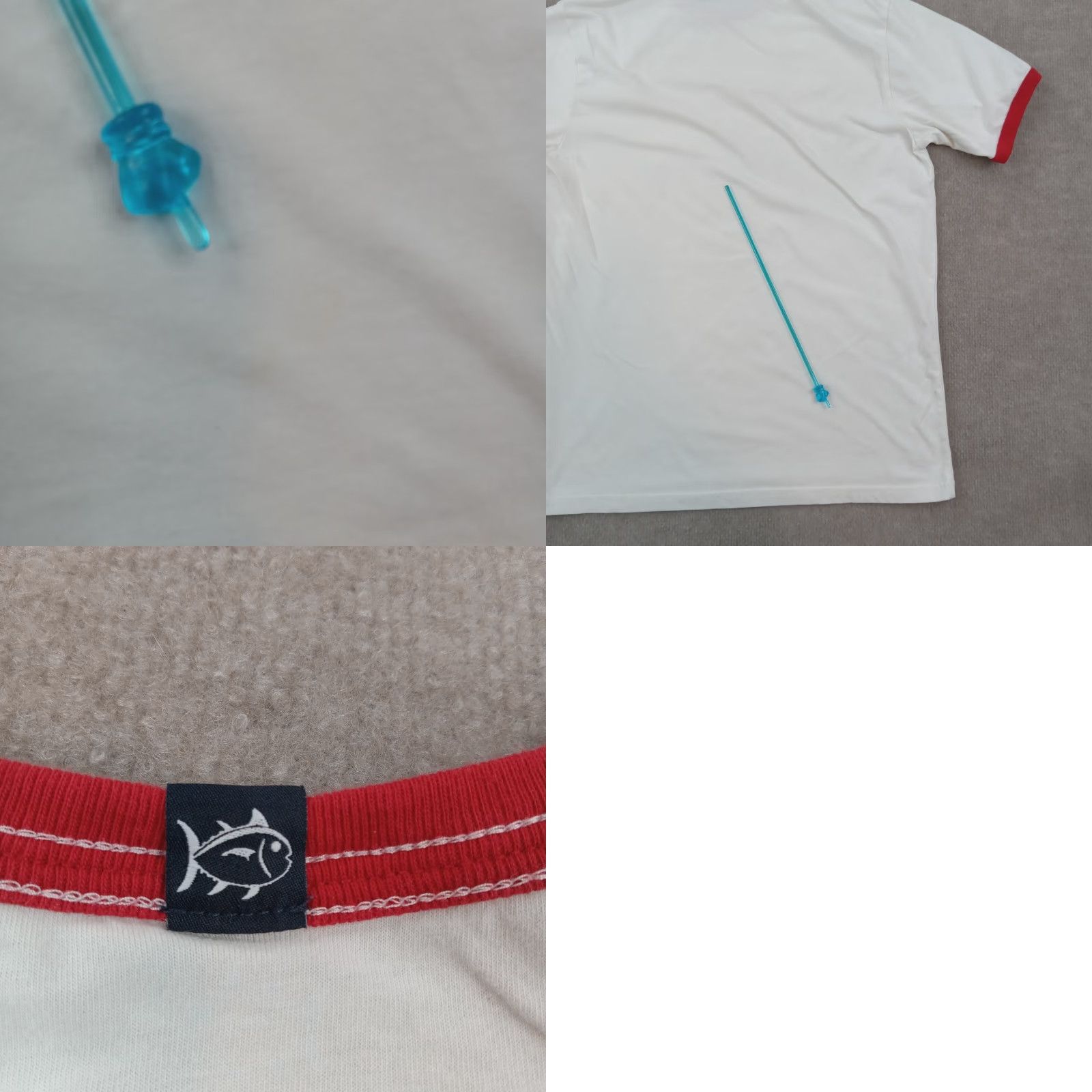 Southern Tide Southern Tide T-shirt Men Medium White Red Crew Neck Fish Casual Tee Size US M / EU 48-50 / 2 - 9 Thumbnail