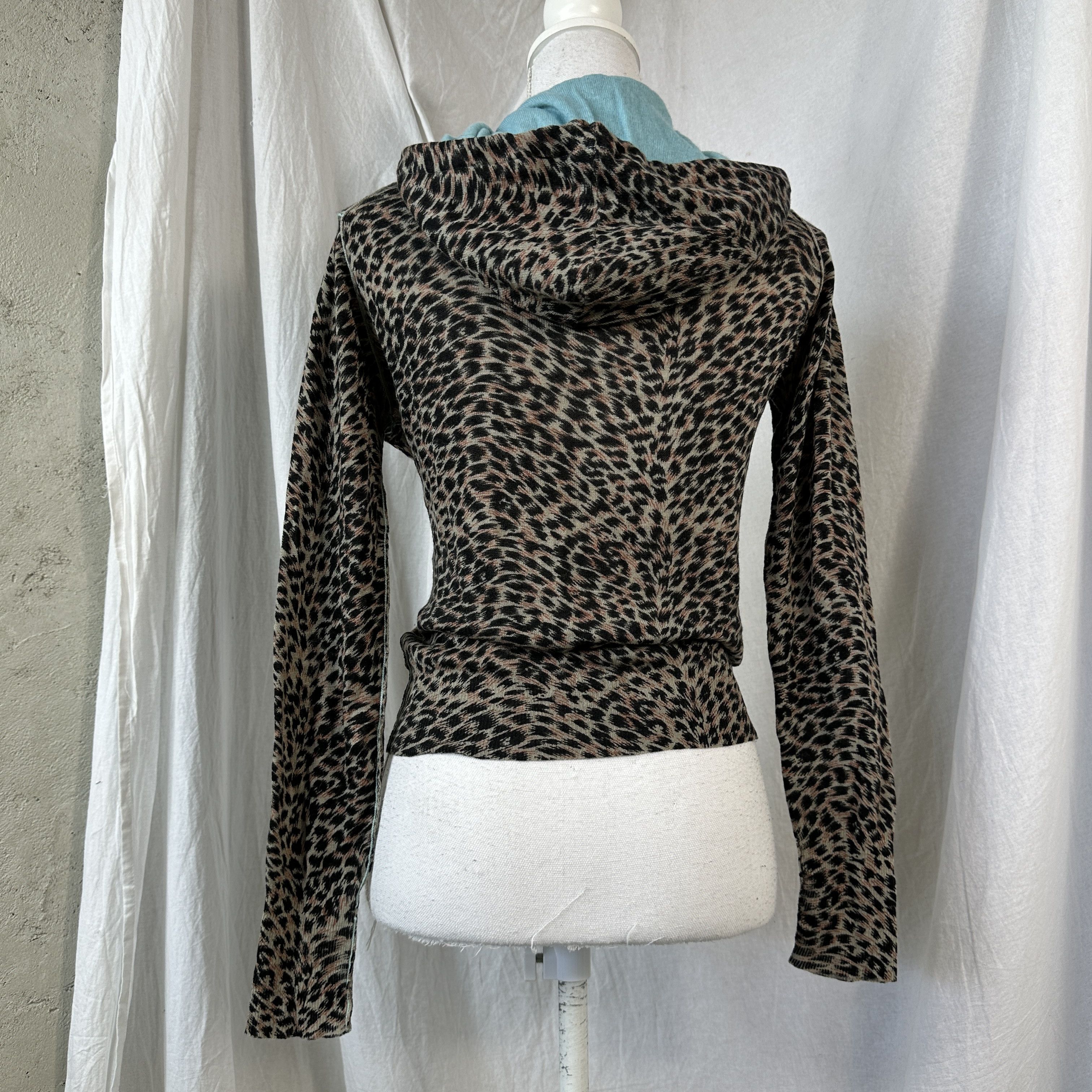 Vintage Women's Cashmere Sweater Cheetah Zip Size S / US 4 / IT 40 - 4 Thumbnail