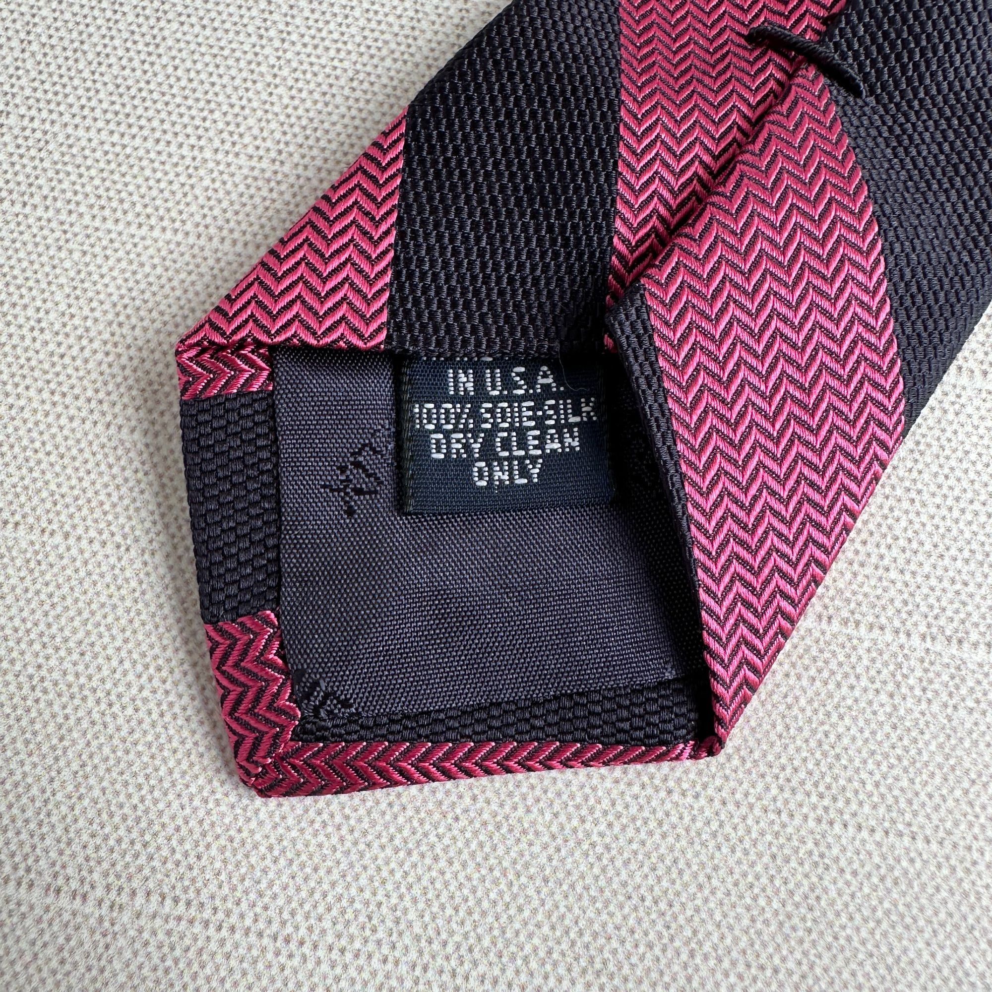 Cremieux Cremieux Pink Black Stripe Tie 57" Size ONE SIZE - 6 Thumbnail