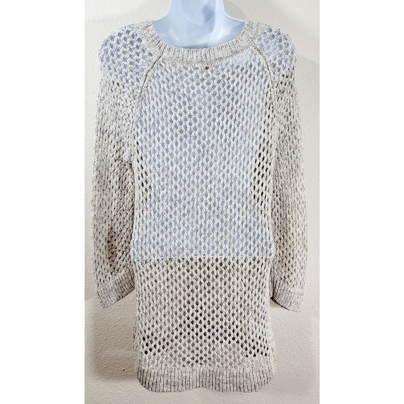 Gap Gap Beige Tan Crew Neck Open Knit Chunky Sweater Top Large Size L / US 10 / IT 46 - 3 Thumbnail