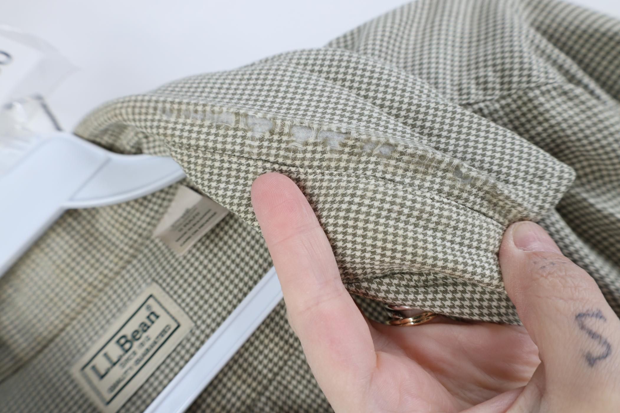 L.L. Bean Vintage 90s LL Bean Houndstooth Collared Button Down Shirt Size US XL / EU 56 / 4 - 5 Thumbnail