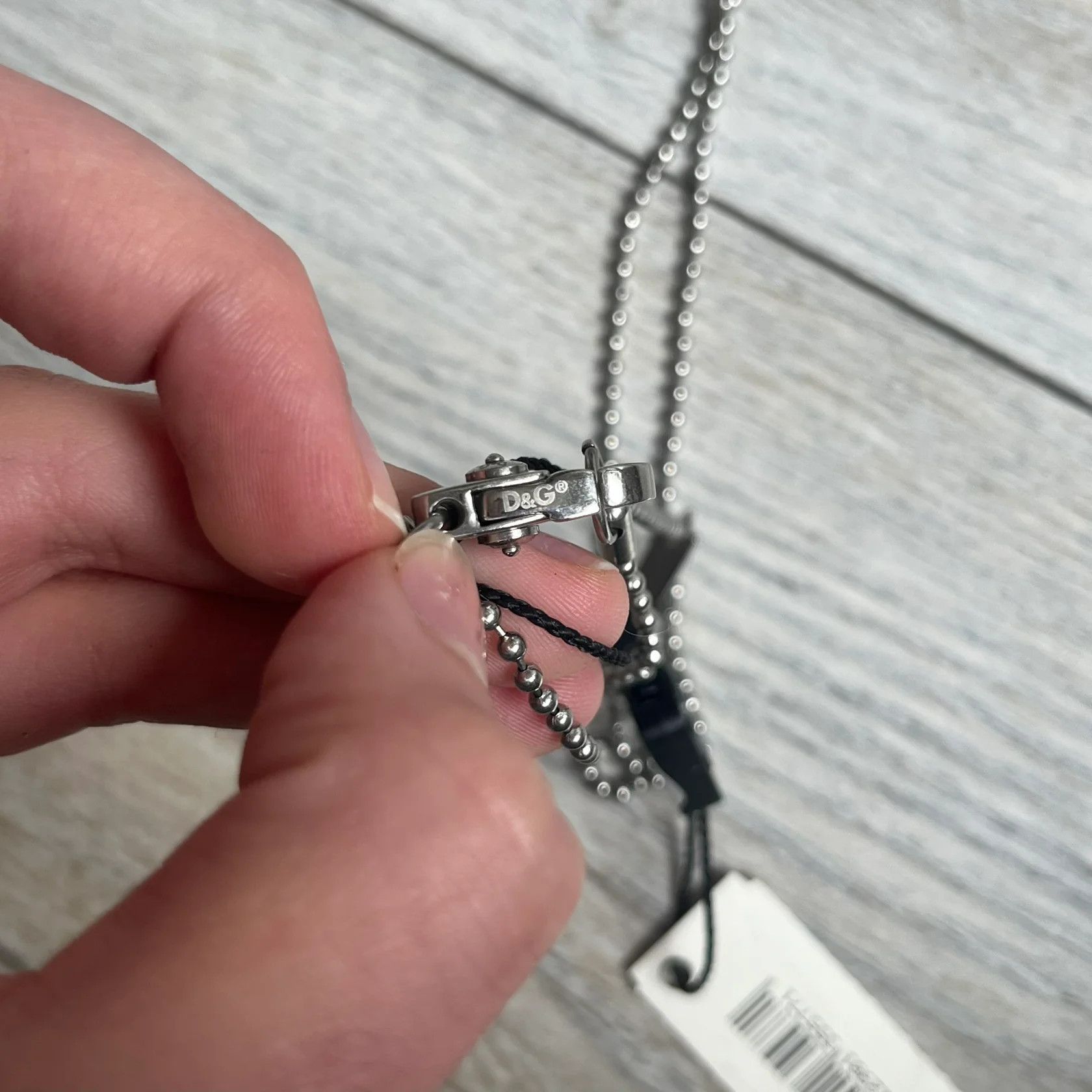 Dolce & Gabbana Dolce & Gabbana 2000's Split Black Dog Tag Necklace Size ONE SIZE - 8 Thumbnail