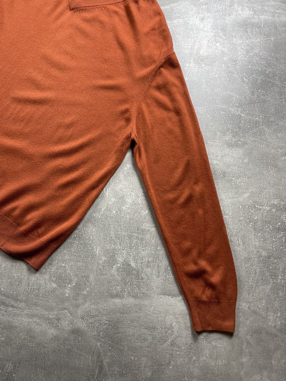 Brioni Brioni 100%Cashmere Luxury V-Neck Knit Orange Sweater Brown Size US L / EU 52-54 / 3 - 3 Thumbnail