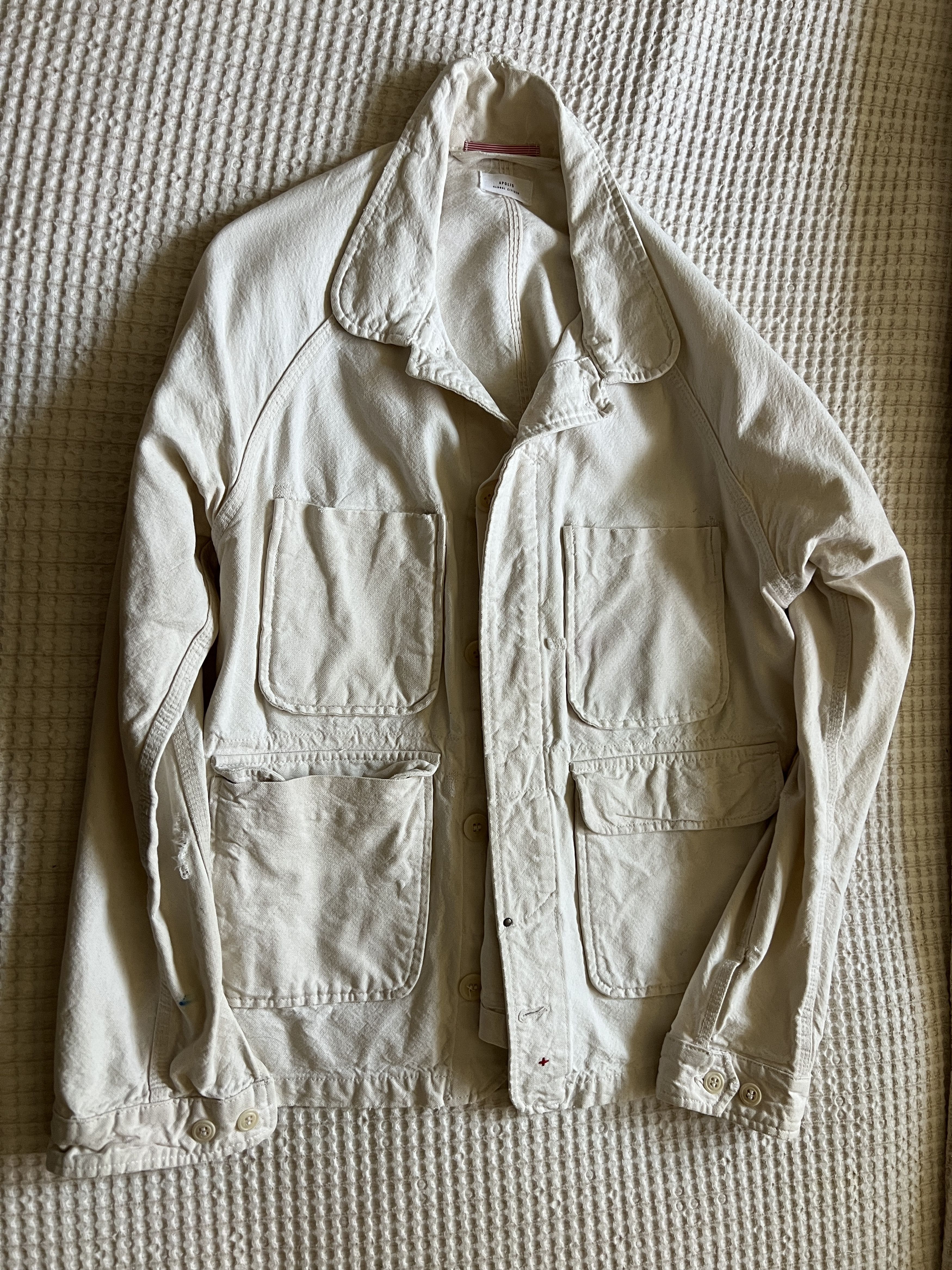 Apolis Apolis Canvas White Chore Jacket Made In USA Mens M Size US M / EU 48-50 / 2 - 1 Thumbnail