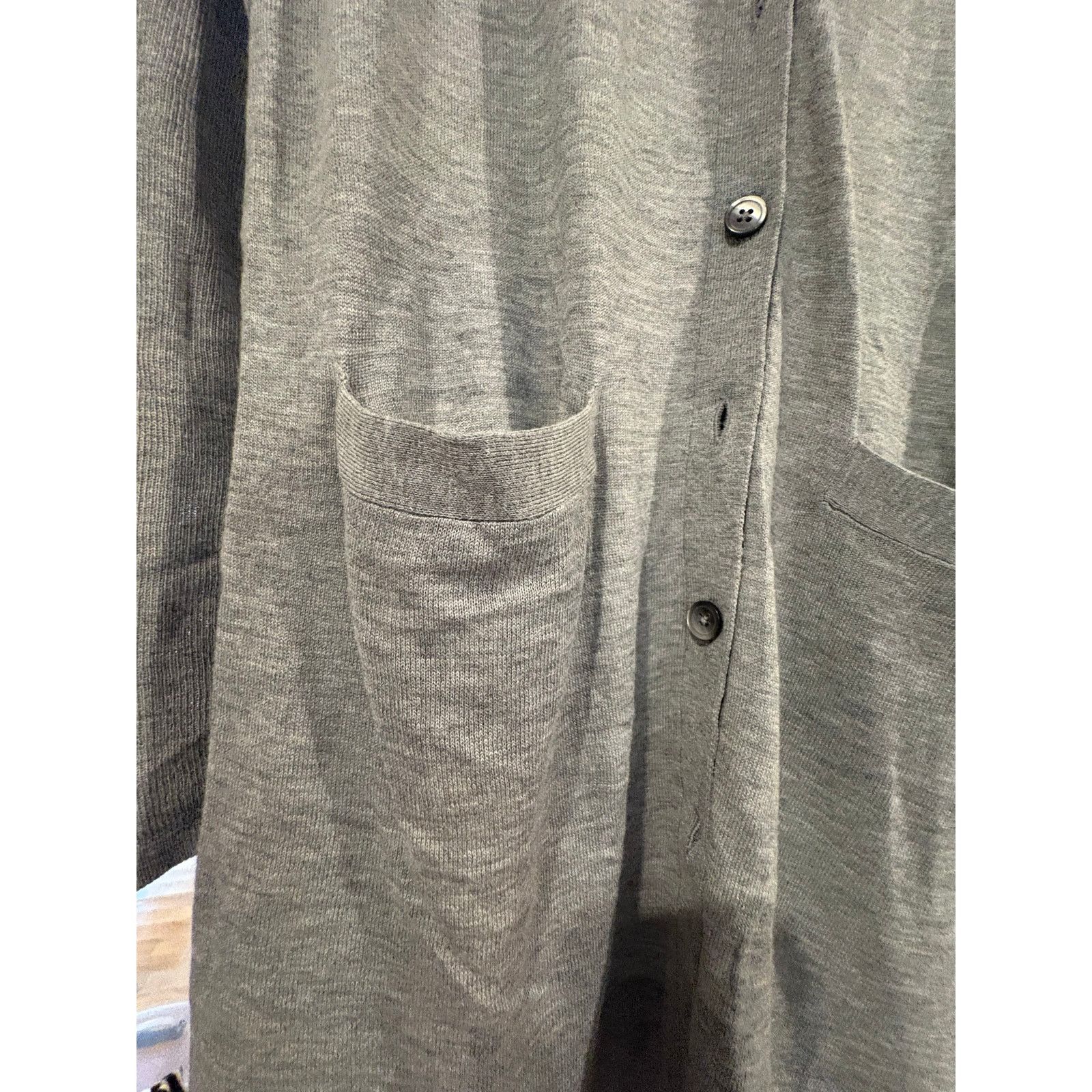 Loft LOFT Women’s Gray Longline Cardigan Size Small Button Front Size S / US 4 / IT 40 - 4 Thumbnail