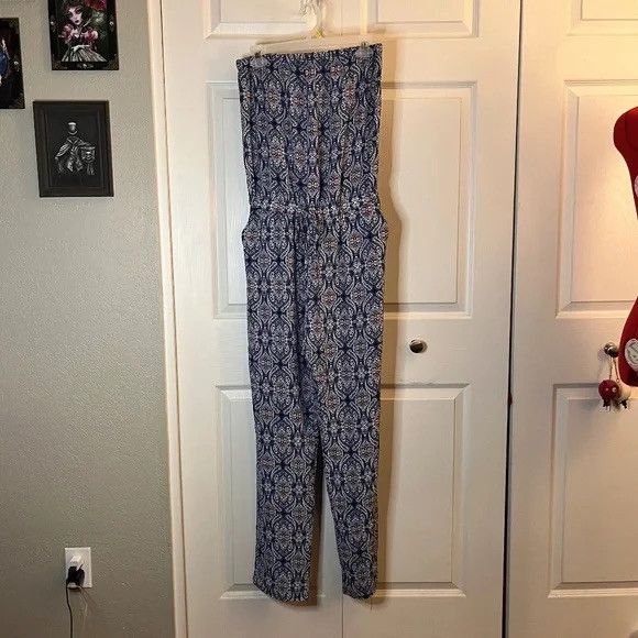 Other Oober Swank Blue Strapless Jumpsuit Size Large Size 34" / US 12 / IT 48 - 1 Thumbnail