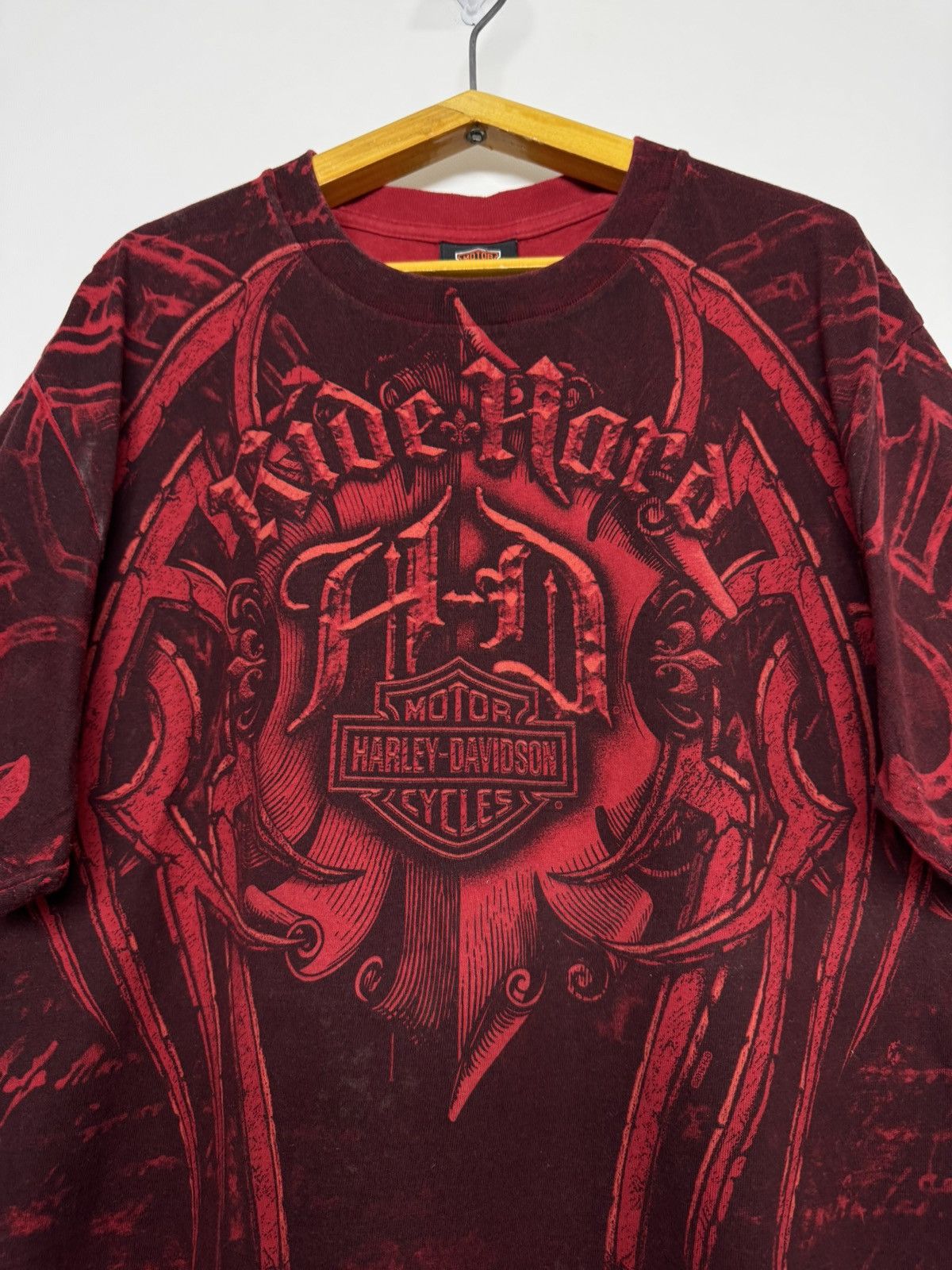 Harley Davidson Sickest Vintage Y2k Rare Harley Davidson All Print T-Shirt Size US L / EU 52-54 / 3 - 3 Thumbnail