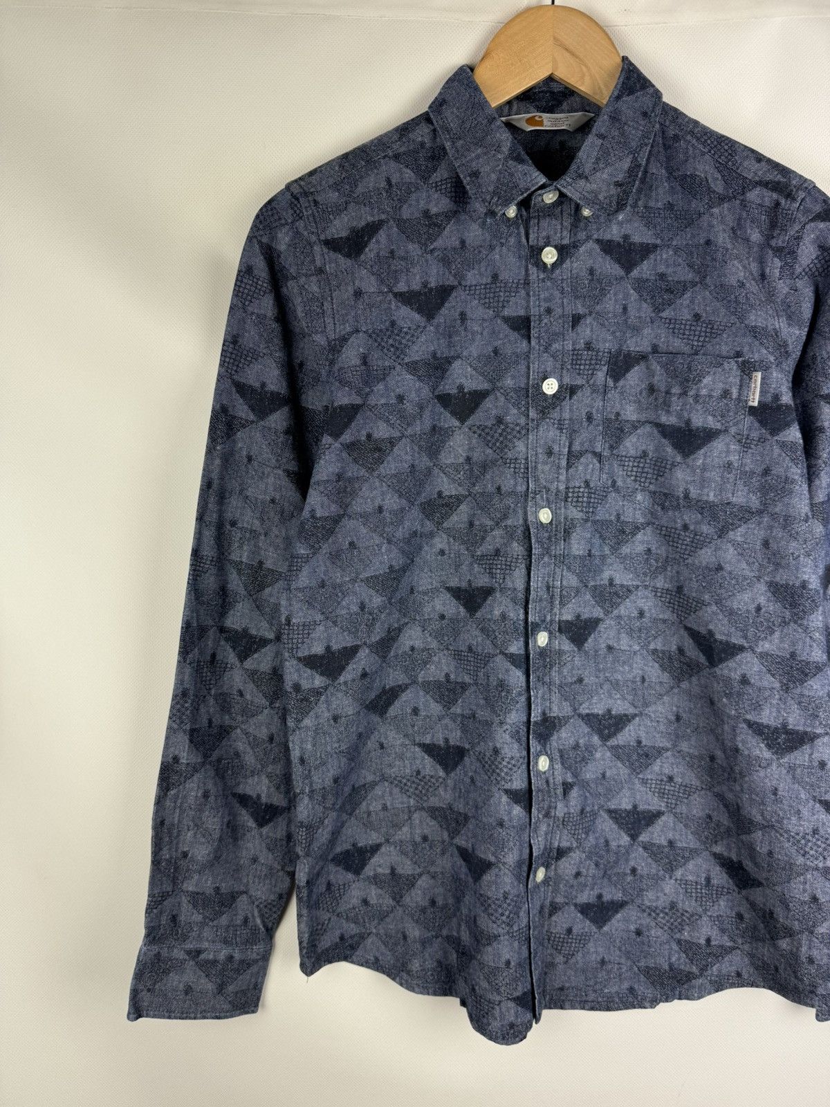 Carhartt Carhartt L/S Crandall Men’s Patterned Denim Button Up Shirt Size US M / EU 48-50 / 2 - 2 Thumbnail