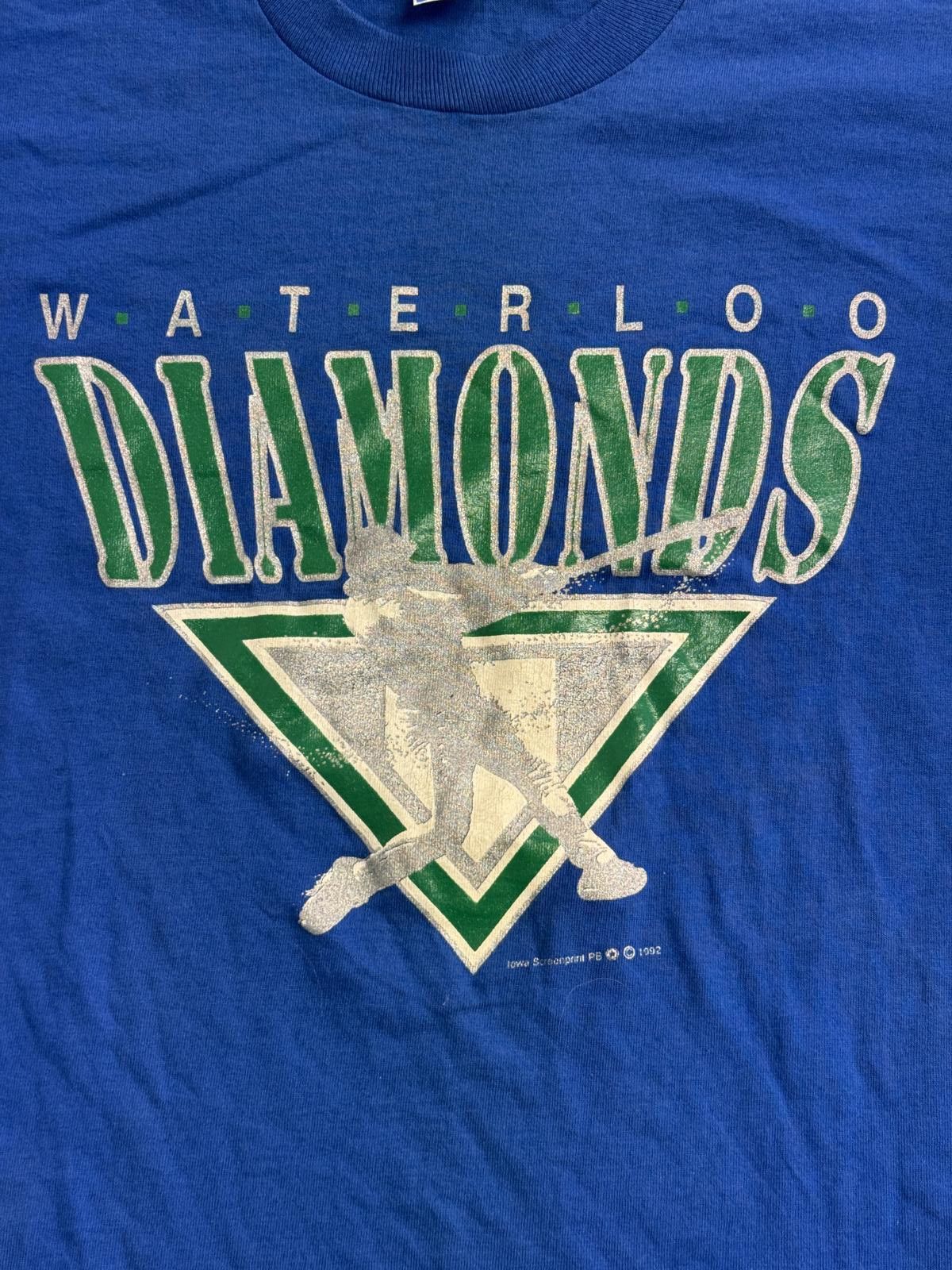 Fruit Of The Loom Vintage Waterloo Diamonds Baseball Iowa Minor League - L Size US L / EU 52-54 / 3 - 3 Thumbnail