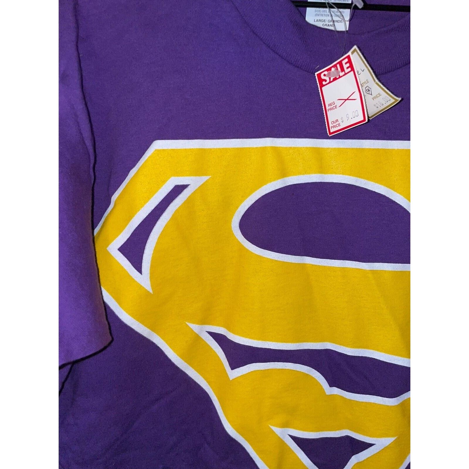 Vintage Vintage DC Comics Superman Shirt Purple Yellow Logo 90s VTG Size US L / EU 52-54 / 3 - 2 Thumbnail
