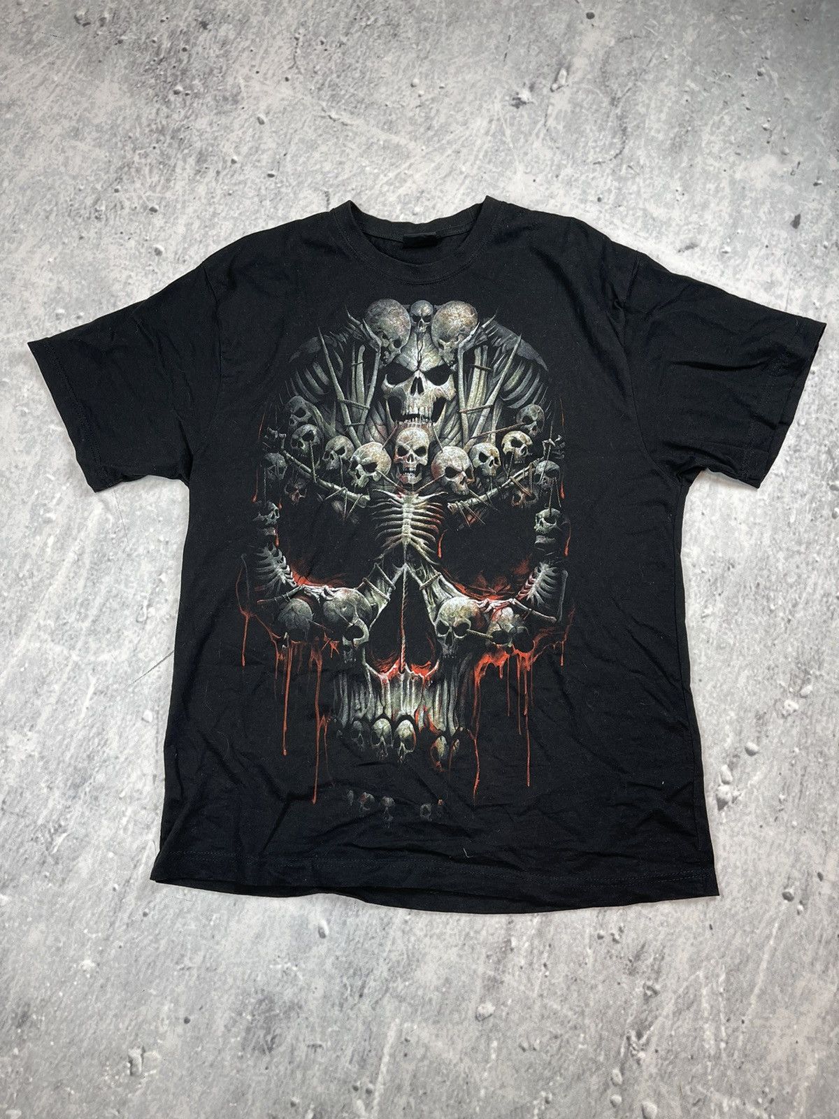 Vintage ☠️Spiral big logo tee skull rock Size US XL / EU 56 / 4 - 2 Thumbnail