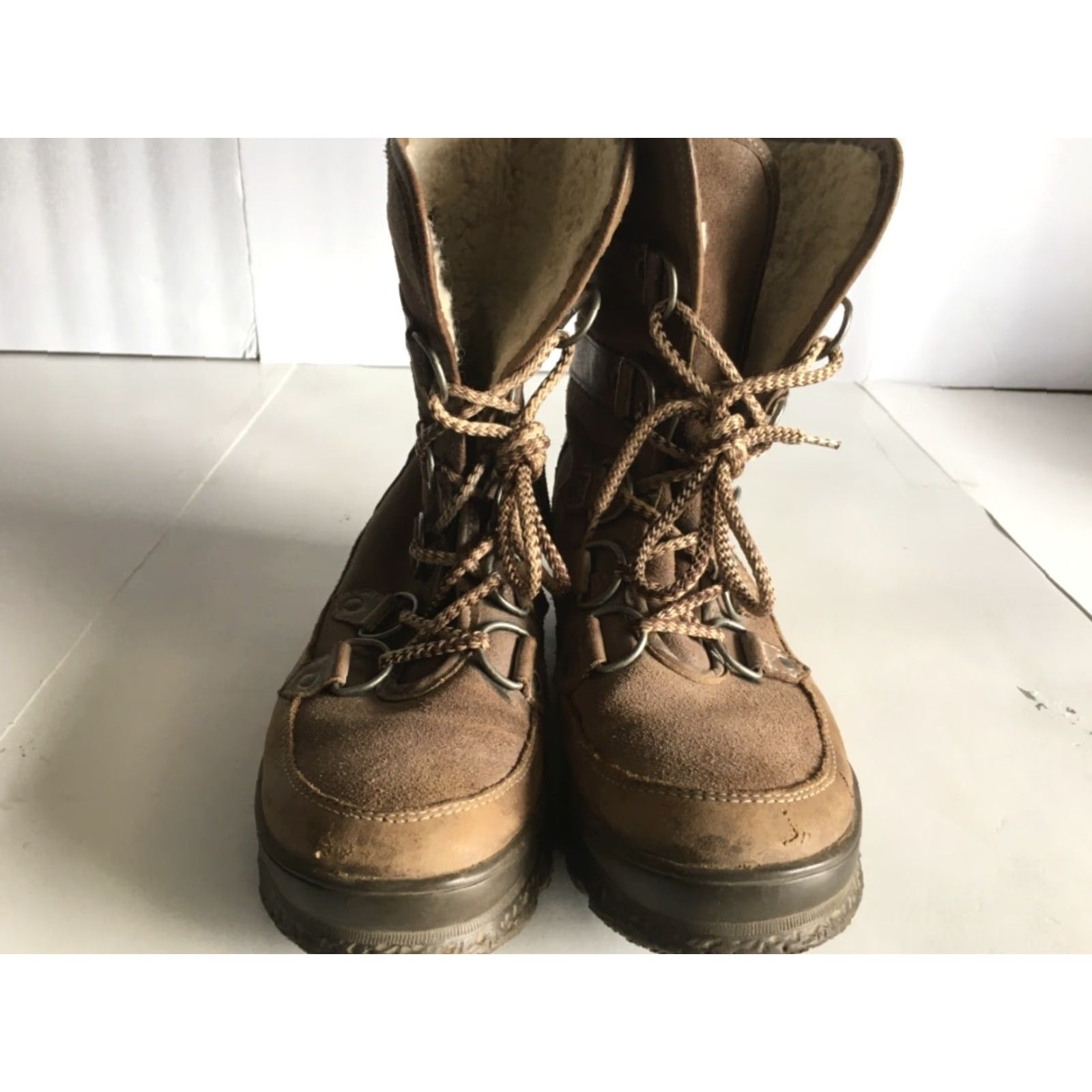 Vintage Bos & Co Boots 39 Lace Up Zip Leather Wool Lined Brown Mitchell Women Mid-Calf Block Heel US 9 EU 39 Vintage No Size US 9 / IT 39 - 6 Thumbnail