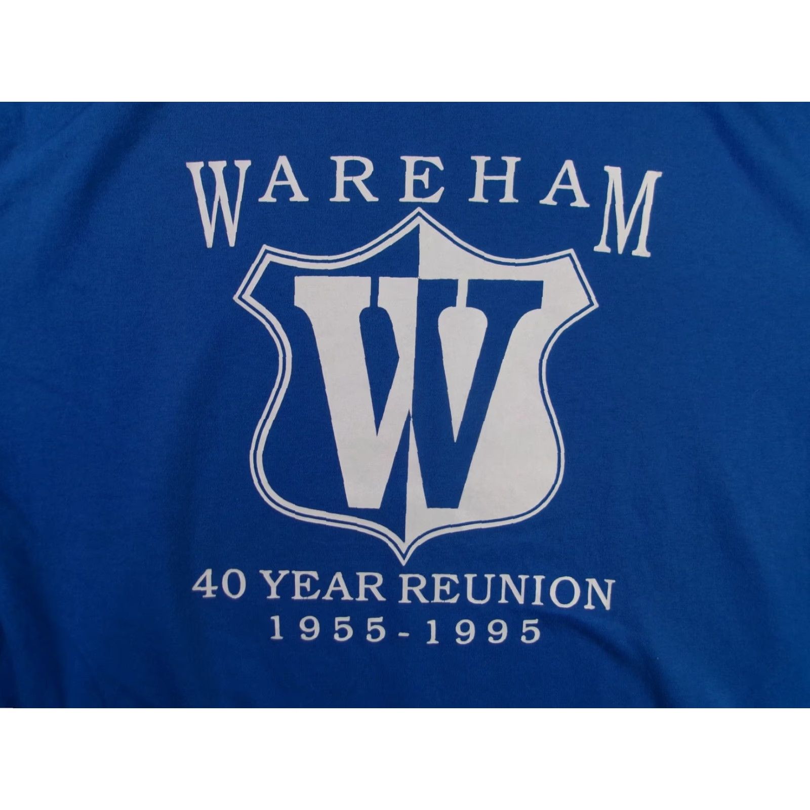 Hanes VINTAGE Hanes T-Shirt Wareham 40 Year Reunion 1955-1995 Blue Short Sleeve Crew Neck Mens L Graphic Tee Size US L / EU 52-54 / 3 - 2 Thumbnail