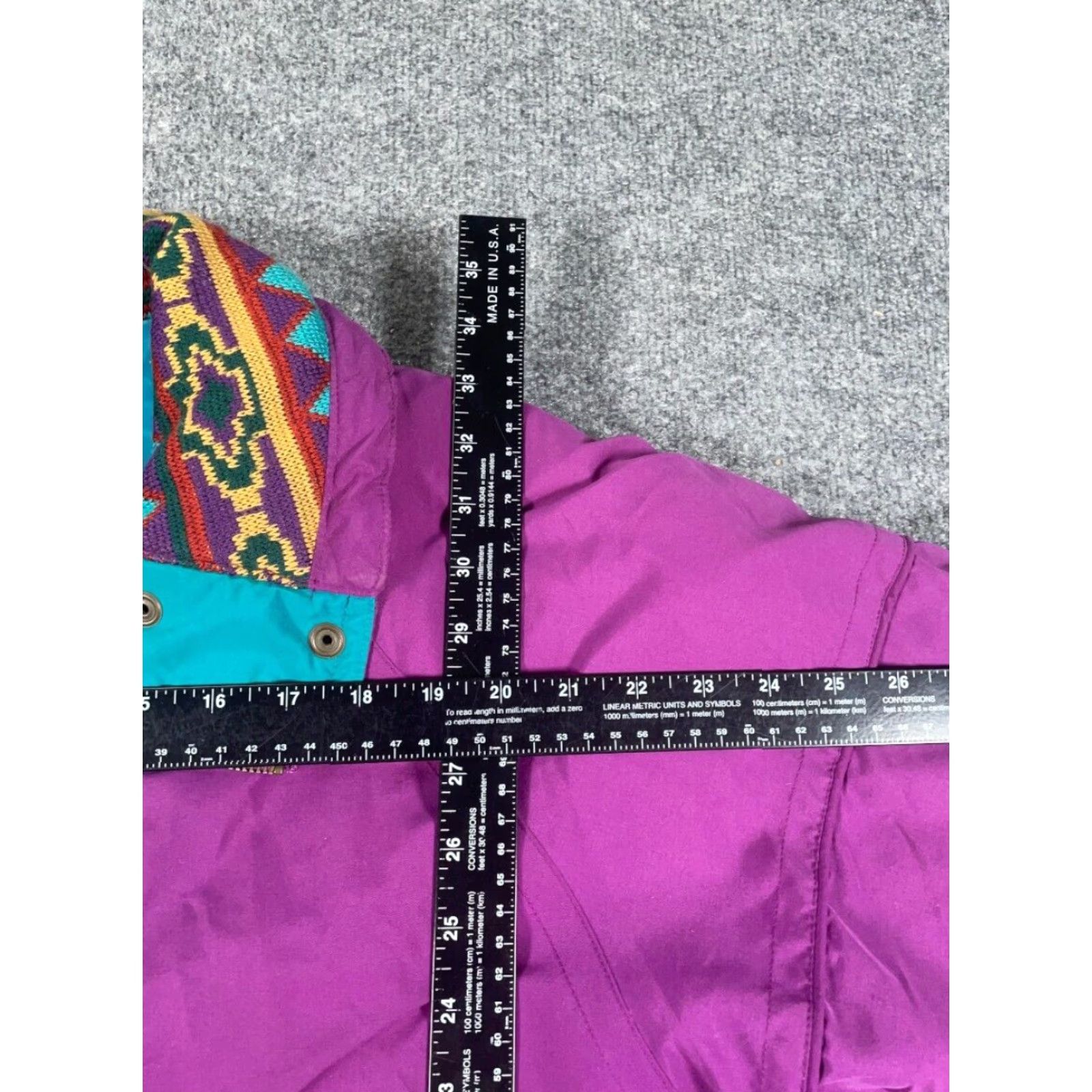 London Fog VINTAGE London Fog Parka Jacket Women XS Purple Aztec Collar Hooded Full Zip Insulated Lined Polyester Size XS / US 0-2 / IT 36-38 - 6 Thumbnail
