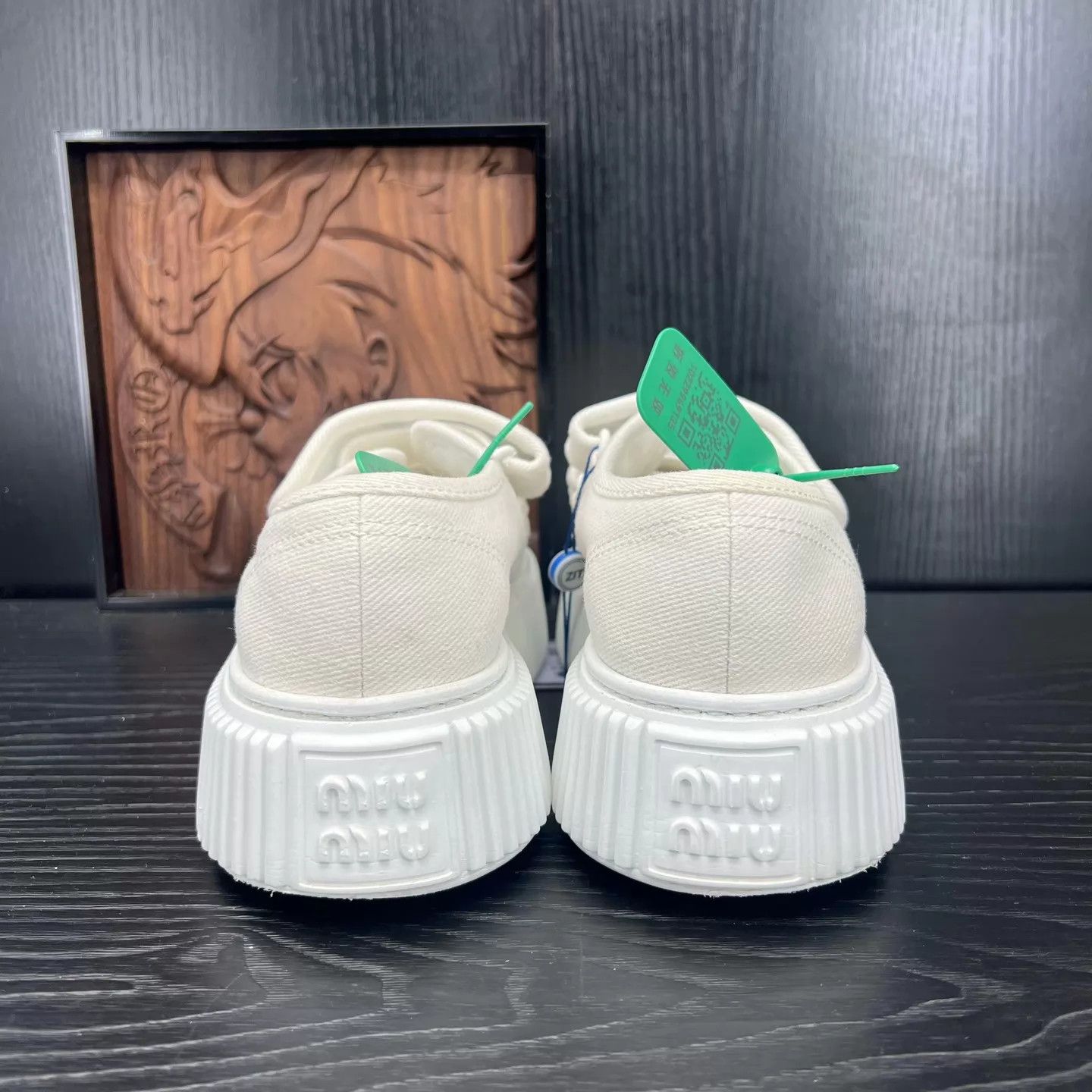 Miu Miu MIU MIU white canvas Velcro 38 like new Size US 7.5 / IT 37.5 - 4 Thumbnail