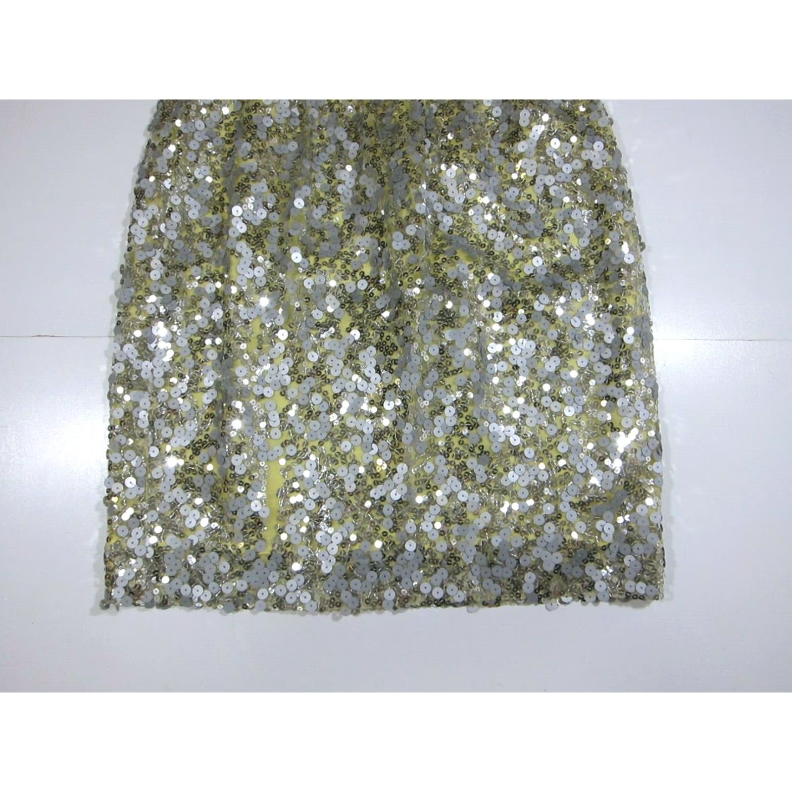 Robert Rodriguez Robert Rodriguez Mini Sequin Cocktail Skirt Women Size 6 Yellow Silver Black 100% Polyester Size 28" / US 6 / IT 42 - 8 Thumbnail