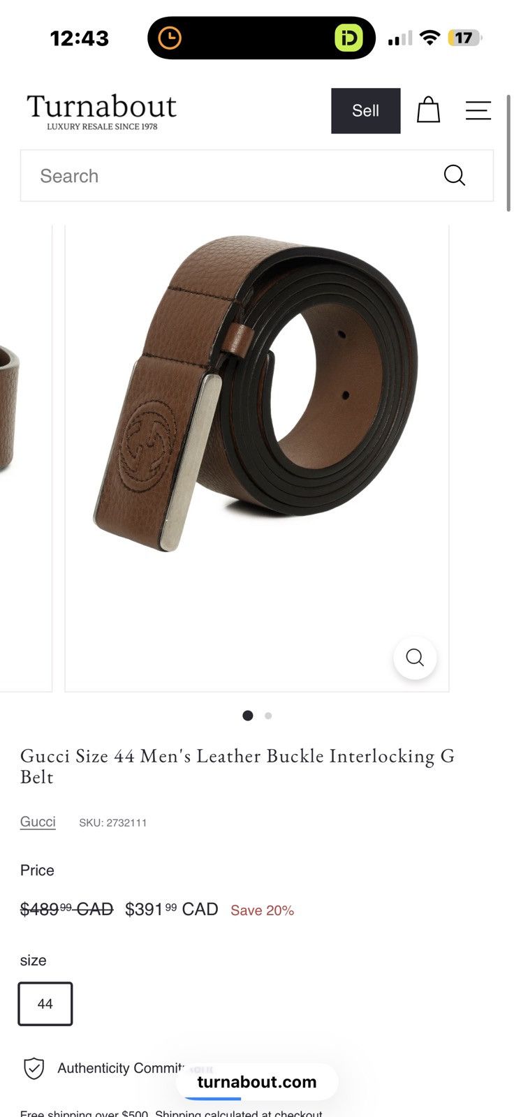 Gucci Gucci Men's Leather Buckle Interlocking G Belt Size 32 - 7 Thumbnail