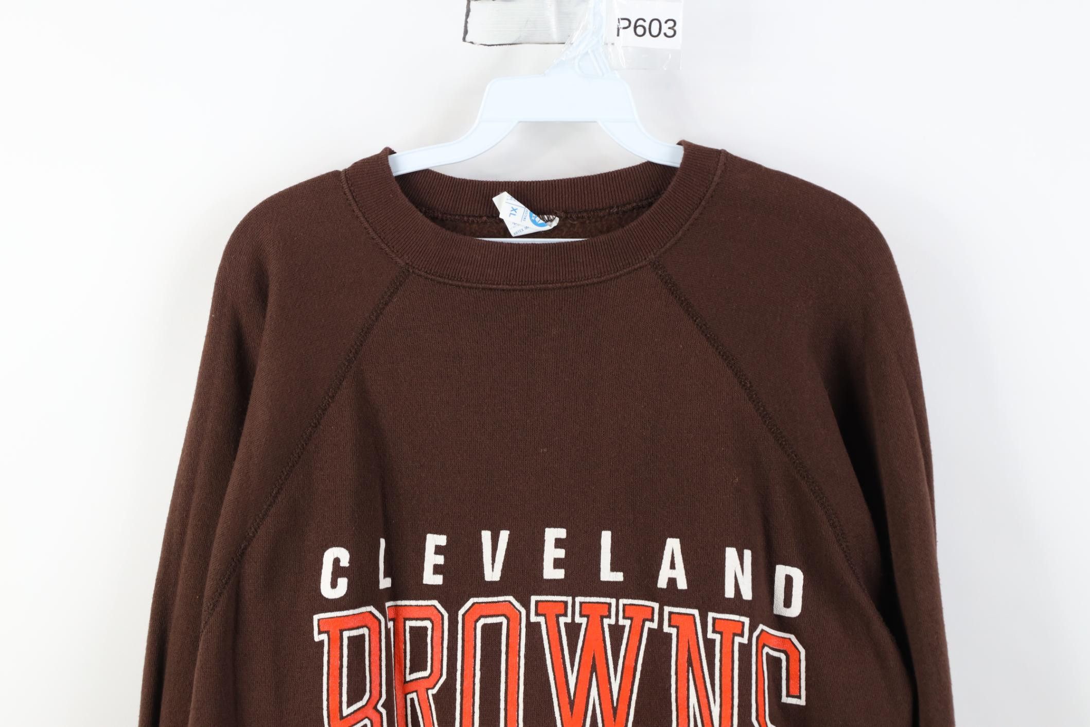 Vintage Vintage 80s Cleveland Browns Football Sweatshirt Brown USA Size US XL / EU 56 / 4 - 2 Thumbnail